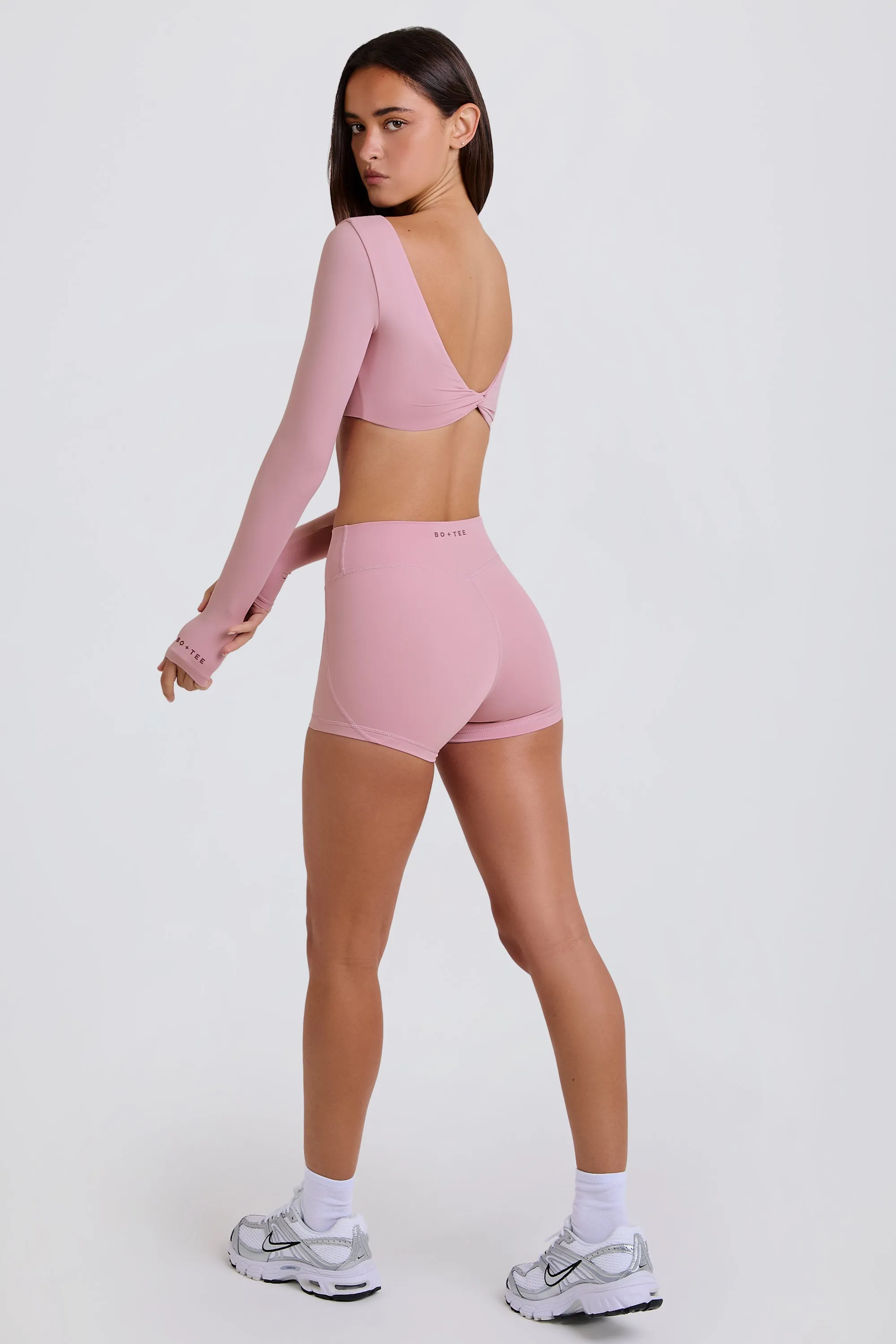 High-Waist Mini Shorts in Mauve sold by Bo + Tee