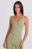 Cross-Back Longline Tank Top in Matcha sold by Bo + Tee