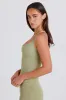 Cross-Back Longline Tank Top in Matcha sold by Bo + Tee