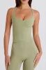 Cross-Back Longline Tank Top in Matcha sold by Bo + Tee