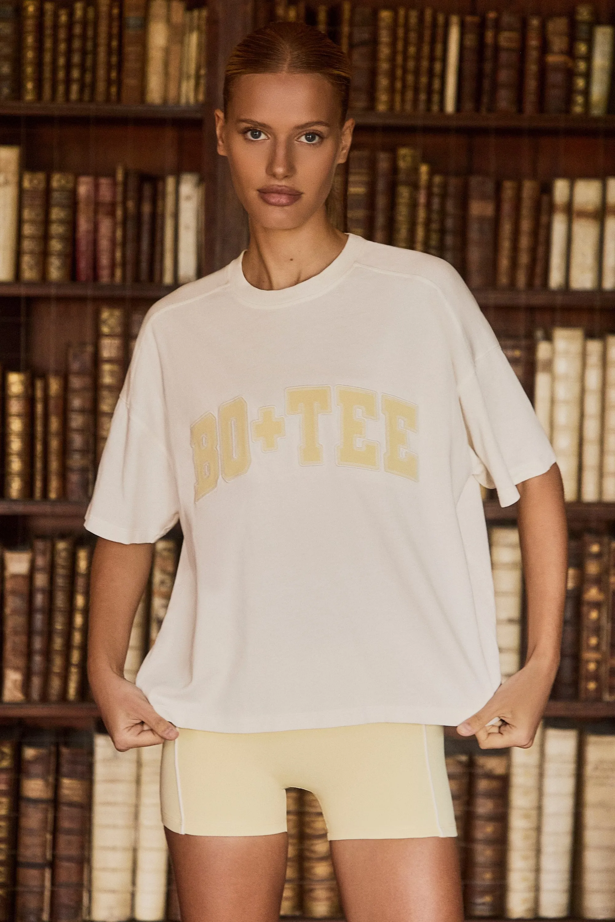 Oversized Cotton-Jersey T-Shirt in White sold by Bo + Tee product image thumbnail 2