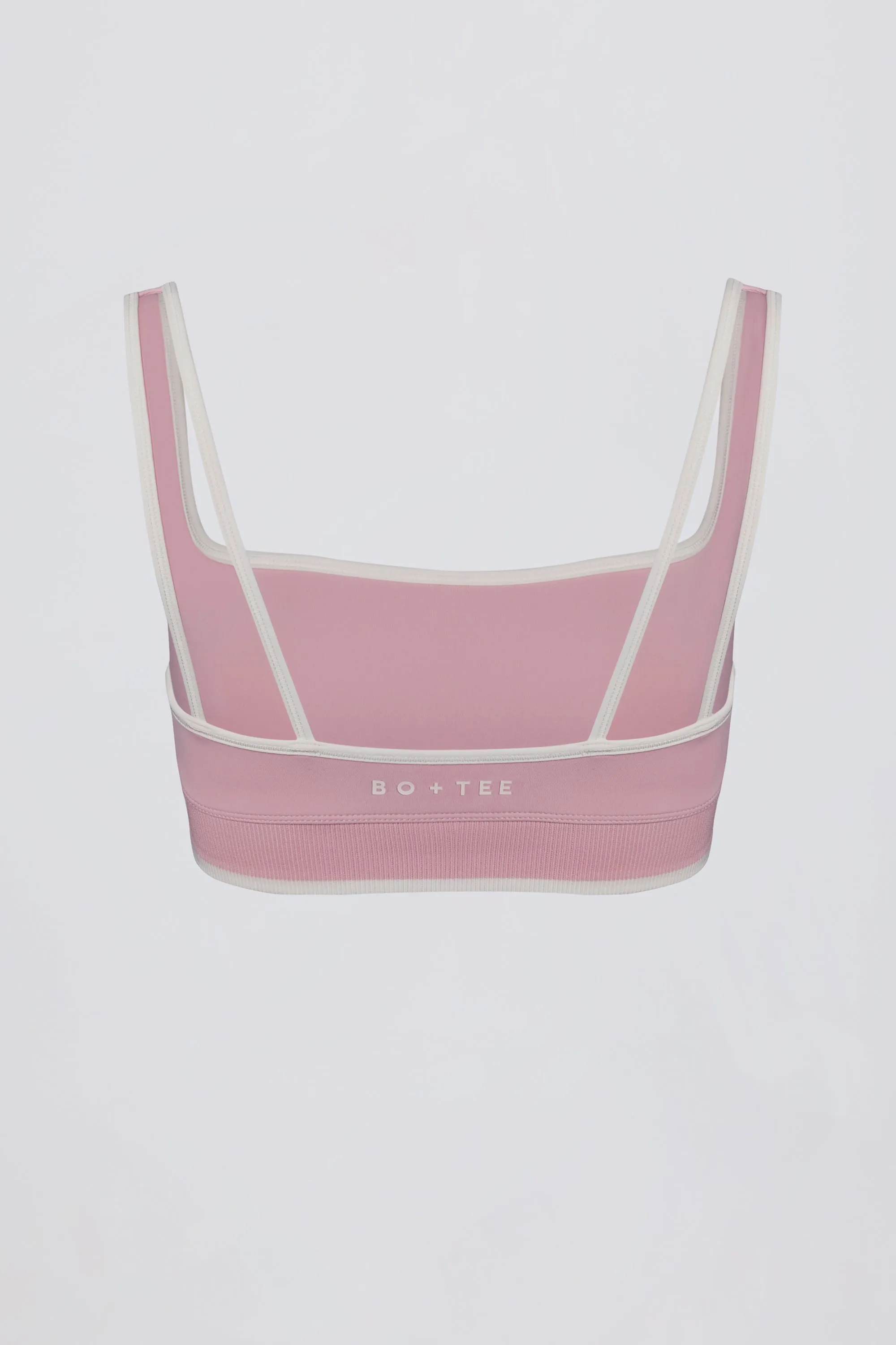 Soft Active Contrast Sports Bra in Powder Pink sold by Bo + Tee product image thumbnail 5