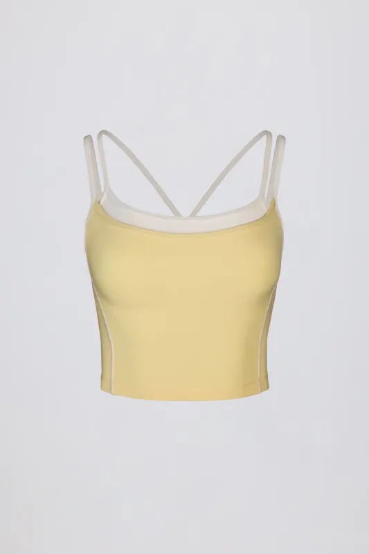 Soft Active Layered Tank Top in Soft Yellow sold by Bo + Tee