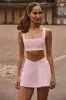 Soft Active Crossover Mini Skort in Powder Pink sold by Bo + Tee