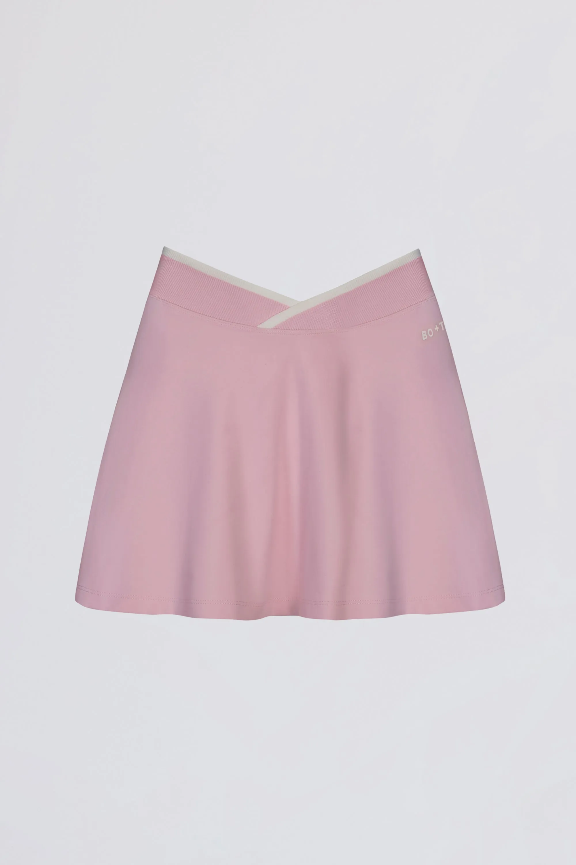 Soft Active Crossover Mini Skort in Powder Pink sold by Bo + Tee