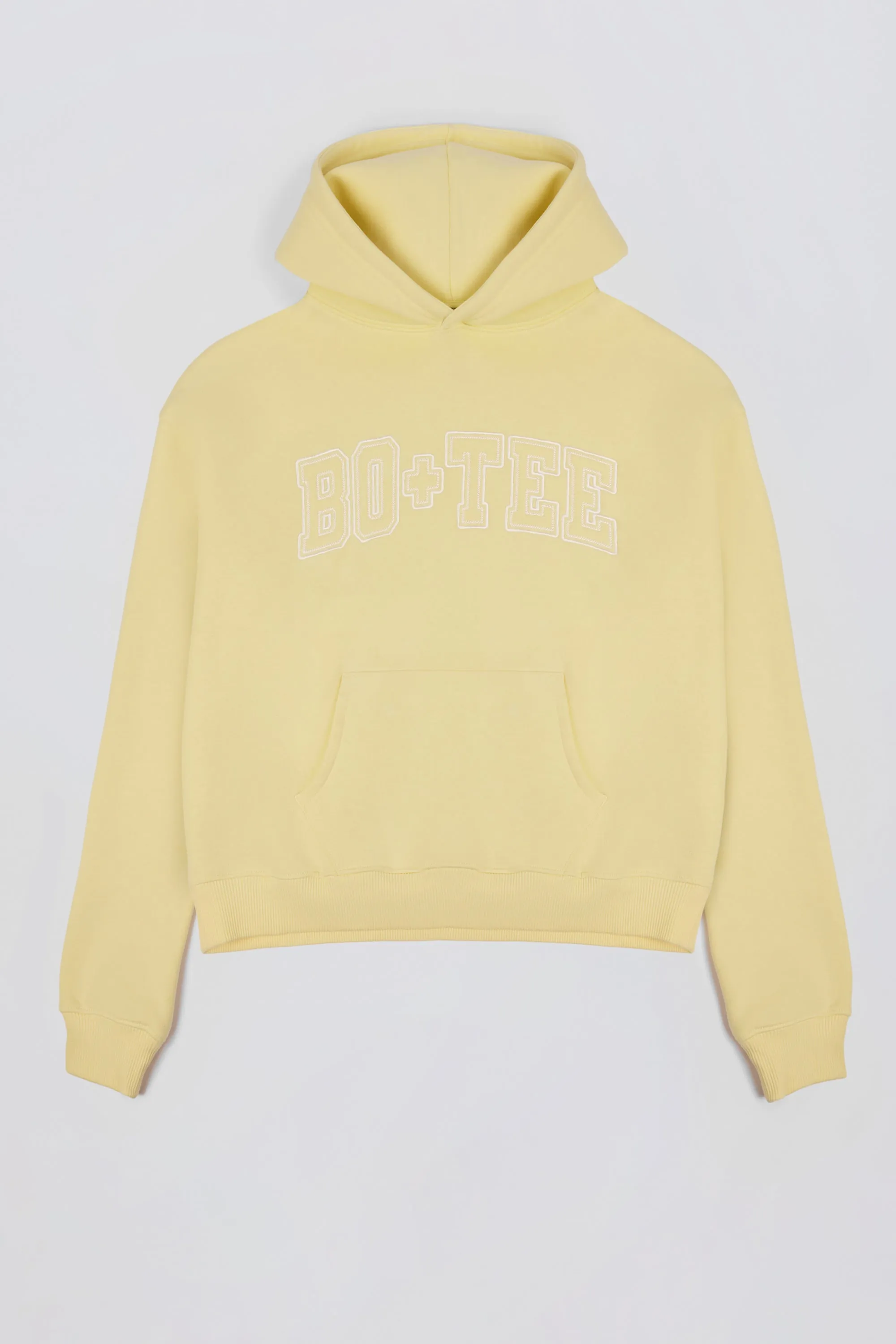 Appliqué Oversized Hoodie in Soft Yellow sold by Bo + Tee