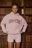 Oversized Appliqué Hoodie in Powder Pink sold by Bo + Tee