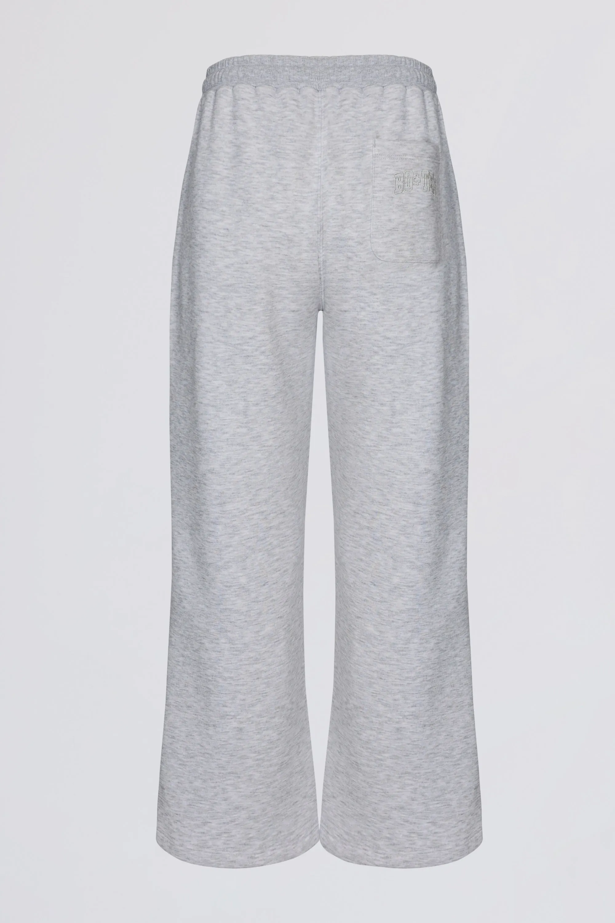 Premium Brushed Jersey Wide-Leg Joggers in Grey Marl sold by Bo + Tee product image thumbnail 5