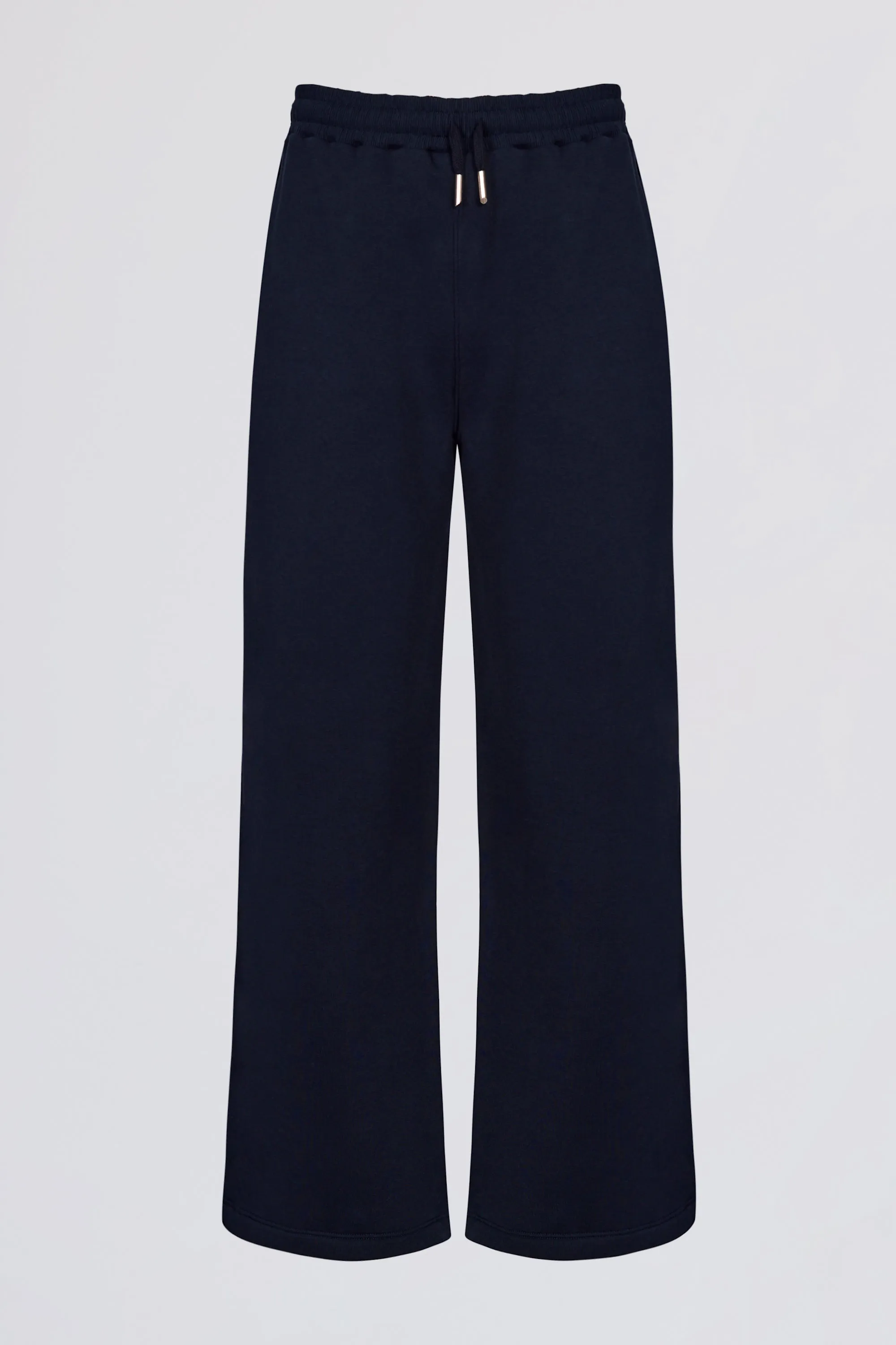 Premium Brushed Jersey Wide-Leg Joggers in Classic Navy sold by Bo + Tee