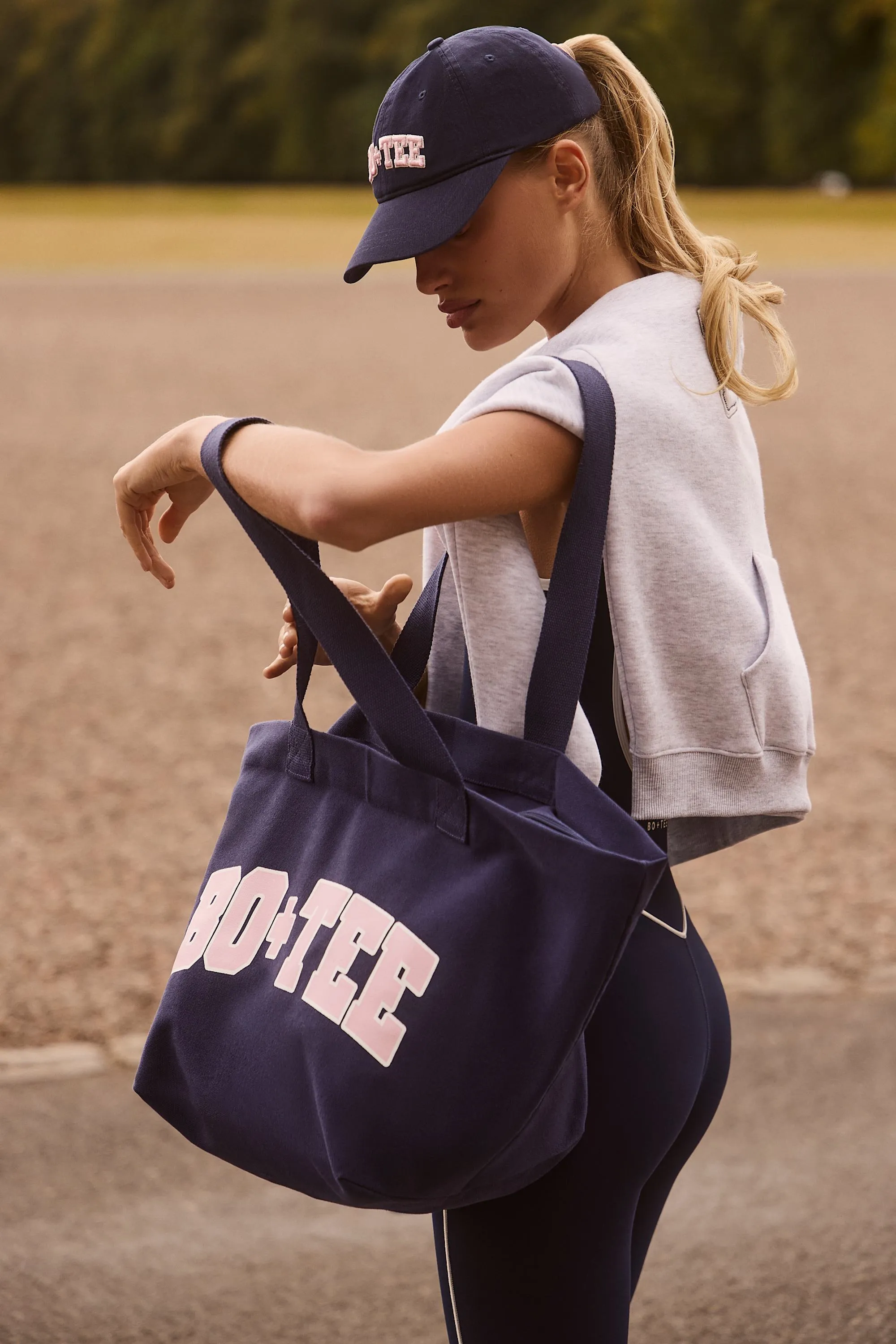 Oversized Tote Bag in Classic Navy sold by Bo + Tee product image thumbnail 2
