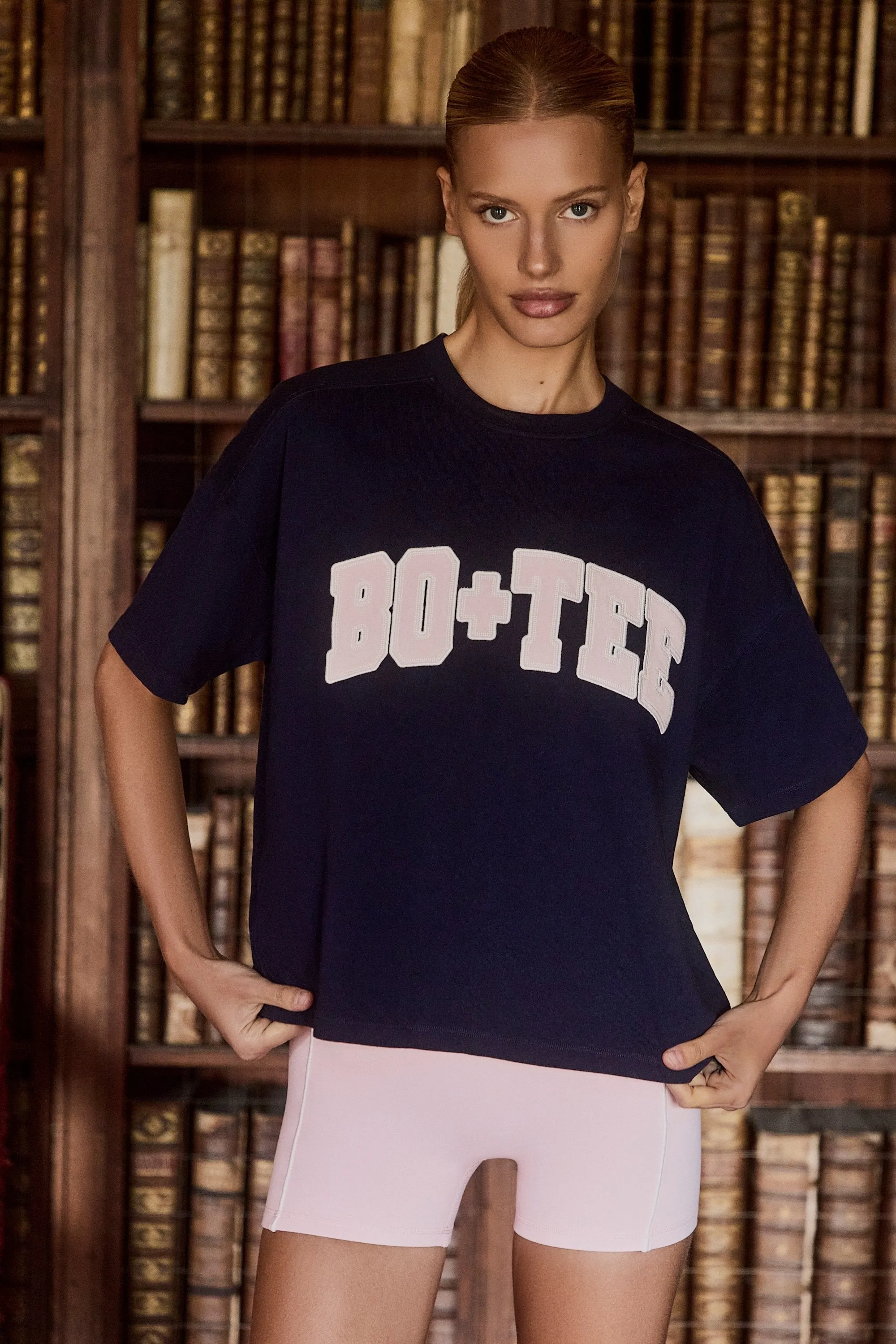 Oversized Cotton-Jersey T-Shirt in Classic Navy sold by Bo + Tee product image thumbnail 2