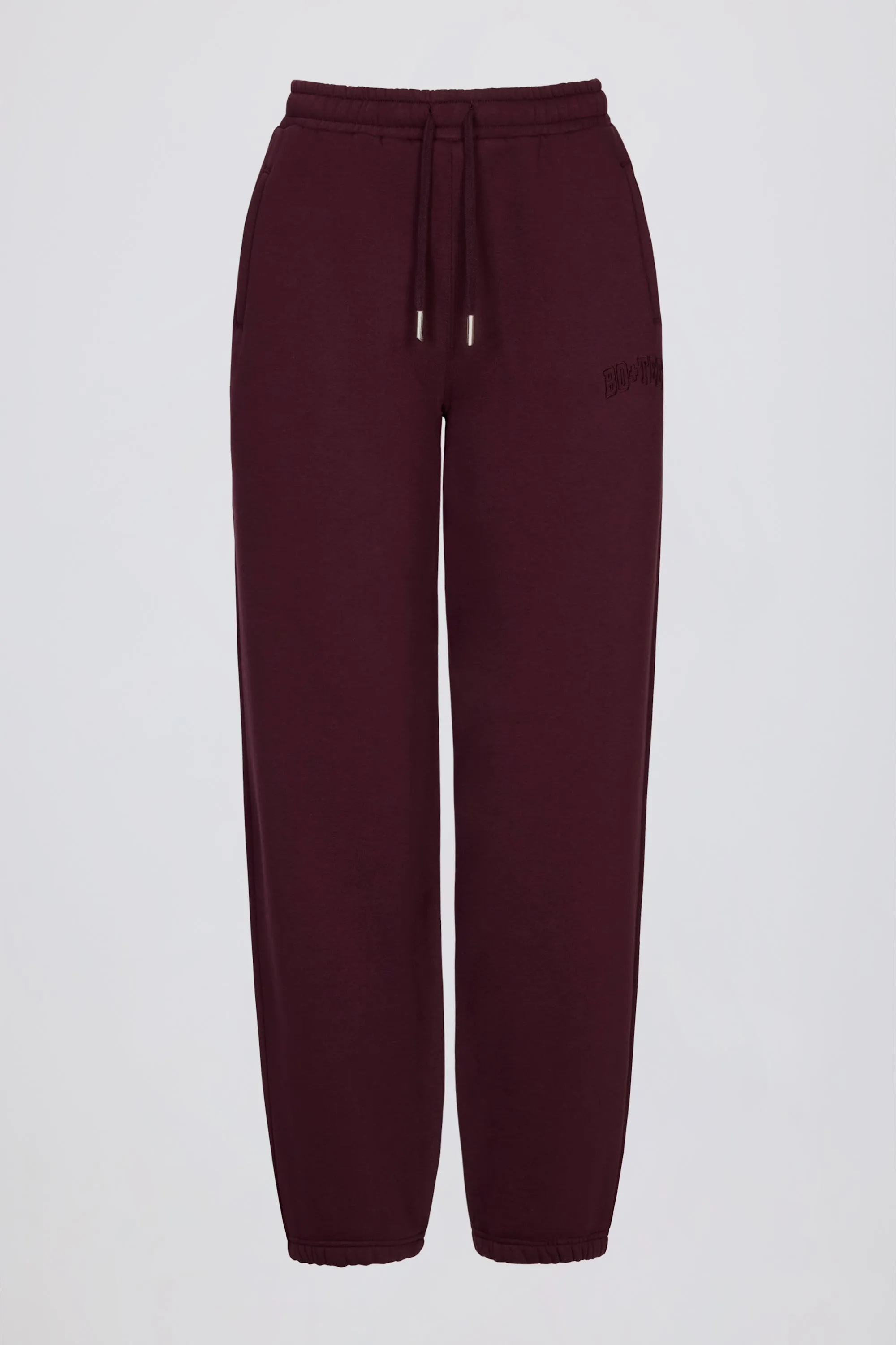 Brushed Cotton Jersey Mid-Rise Relaxed Joggers in Burgundy sold by Bo + Tee