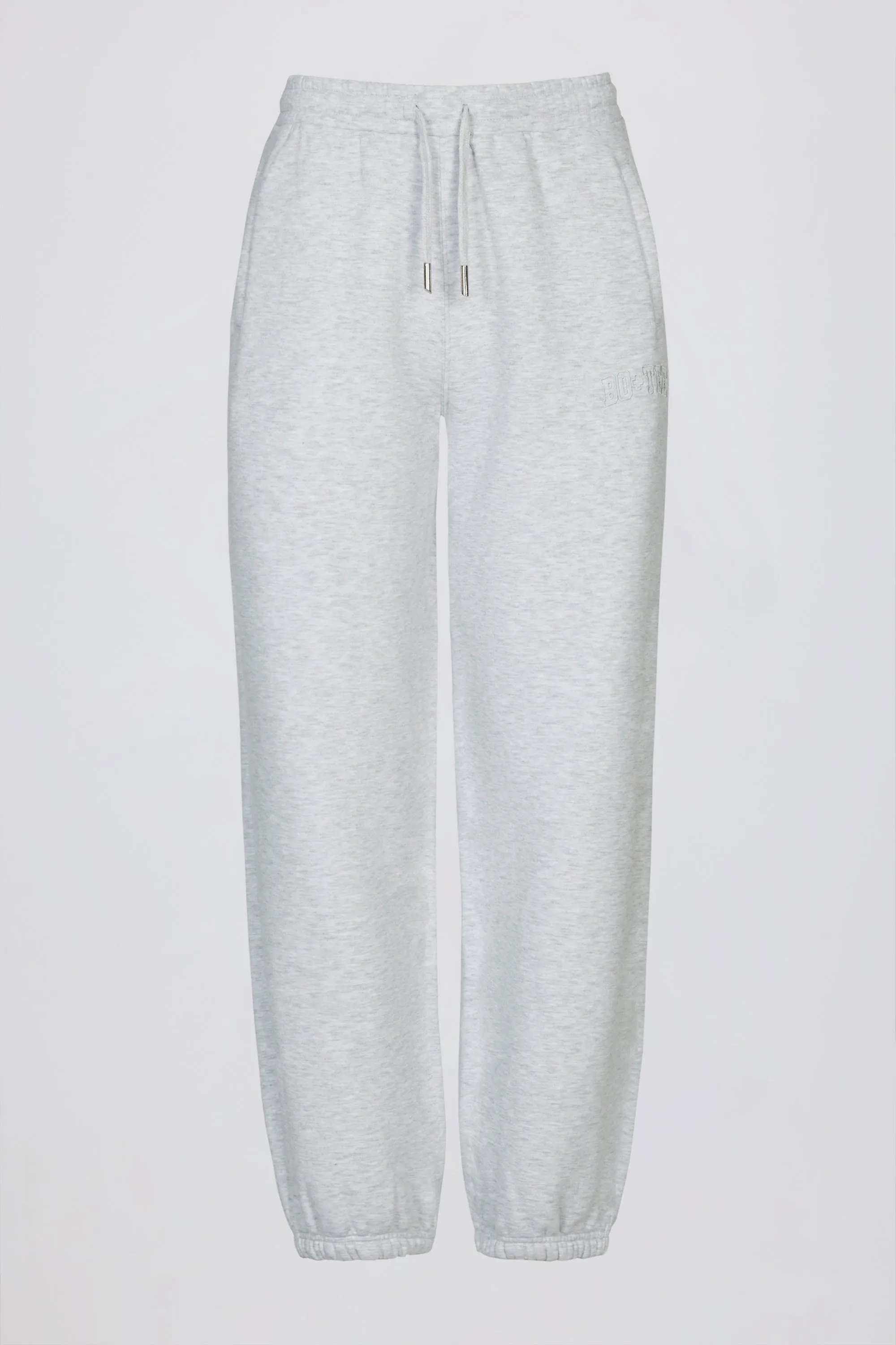 Brushed Cotton Jersey Mid-Rise Relaxed Joggers in Grey Marl sold by Bo + Tee