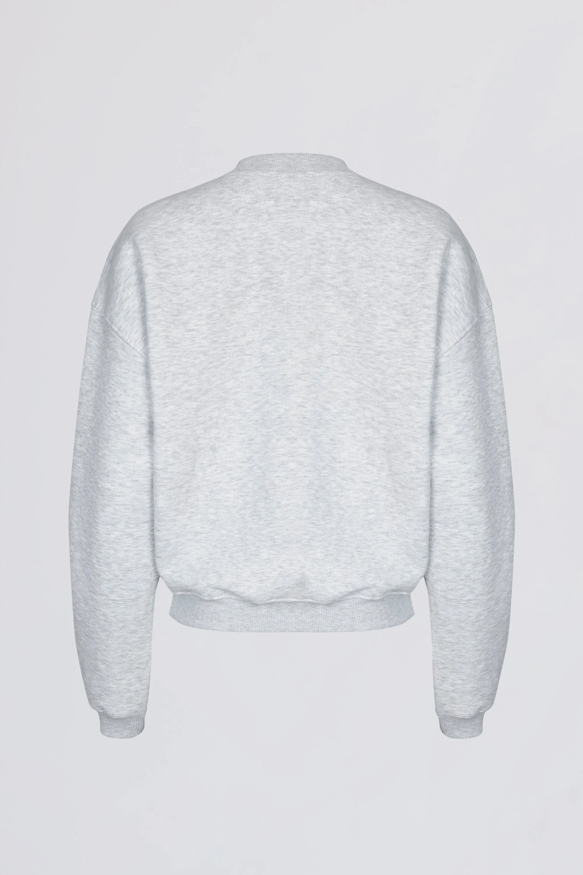 Oversized Crew-Neck Jumper in Grey Marl sold by Bo + Tee product image thumbnail 5