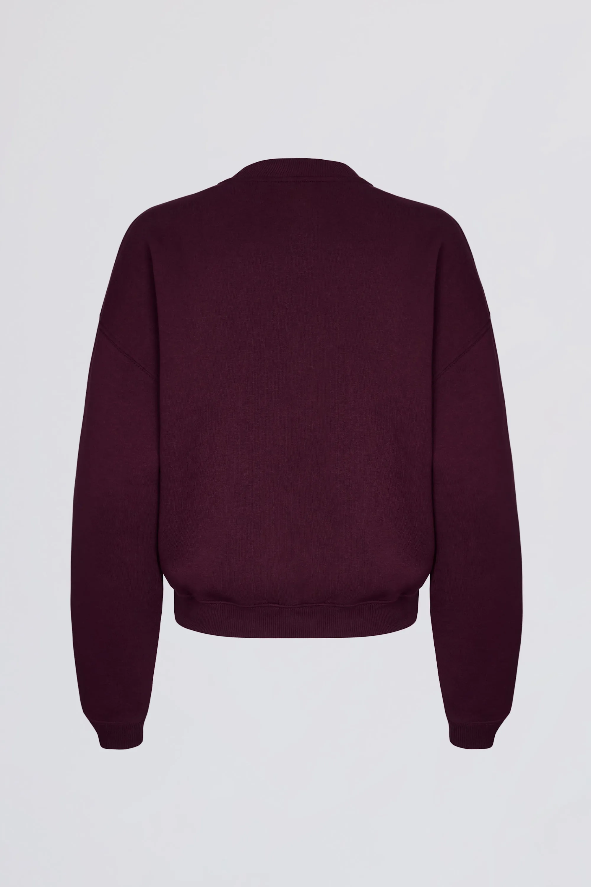Oversized Crew-Neck Jumper in Burgundy sold by Bo + Tee product image thumbnail 4