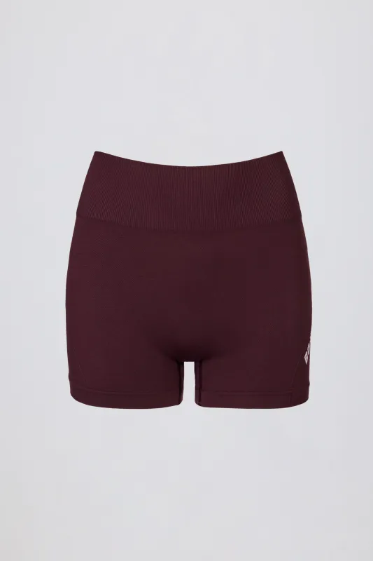 Super Sculpt Seamless Mini Shorts in Burgundy sold by Bo + Tee