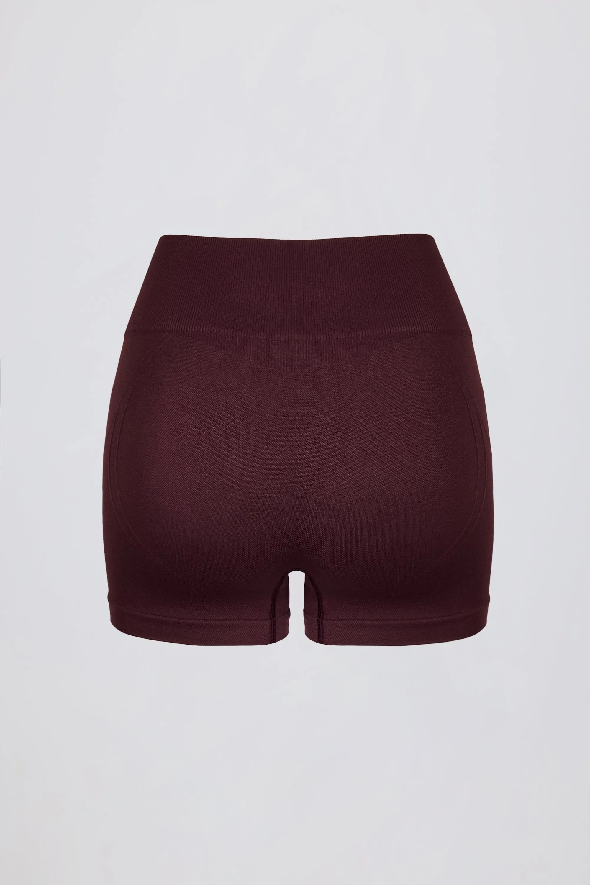 Super Sculpt Seamless Mini Shorts in Burgundy sold by Bo + Tee product image thumbnail 4