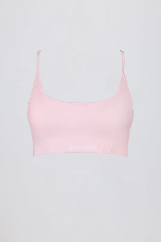 Super Sculpt Seamless Backless Sports Bra in Powder Pink sold by Bo + Tee