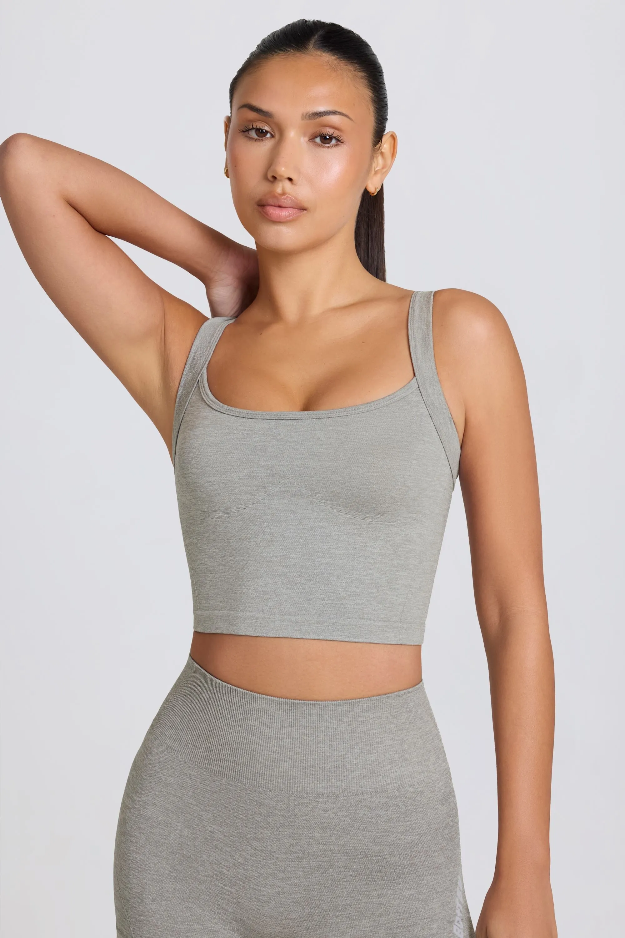 Super Sculpt Seamless Longline Camisole Top in Grey Marl sold by Bo + Tee product image thumbnail 2