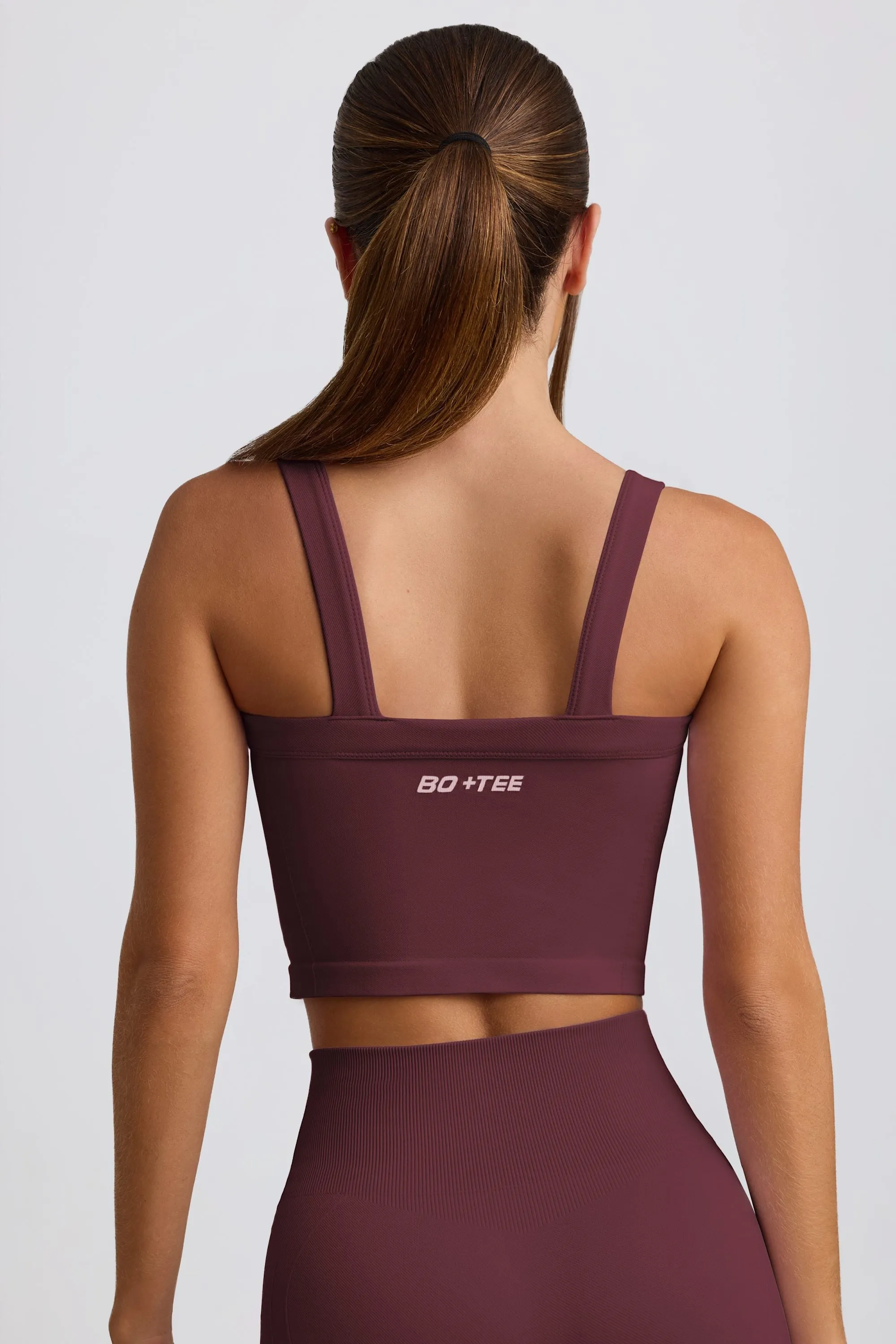 Super Sculpt Seamless Longline Camisole Top in Burgundy sold by Bo + Tee product image thumbnail 3