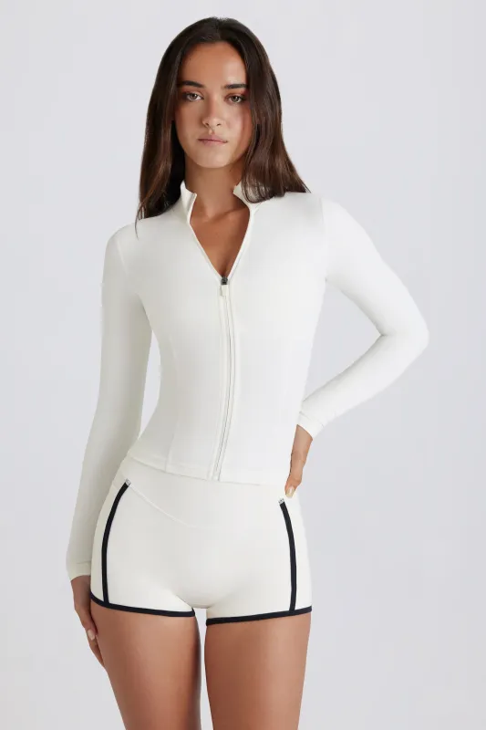 Soft Active Zip-Up Jacket in Ivory sold by Bo + Tee