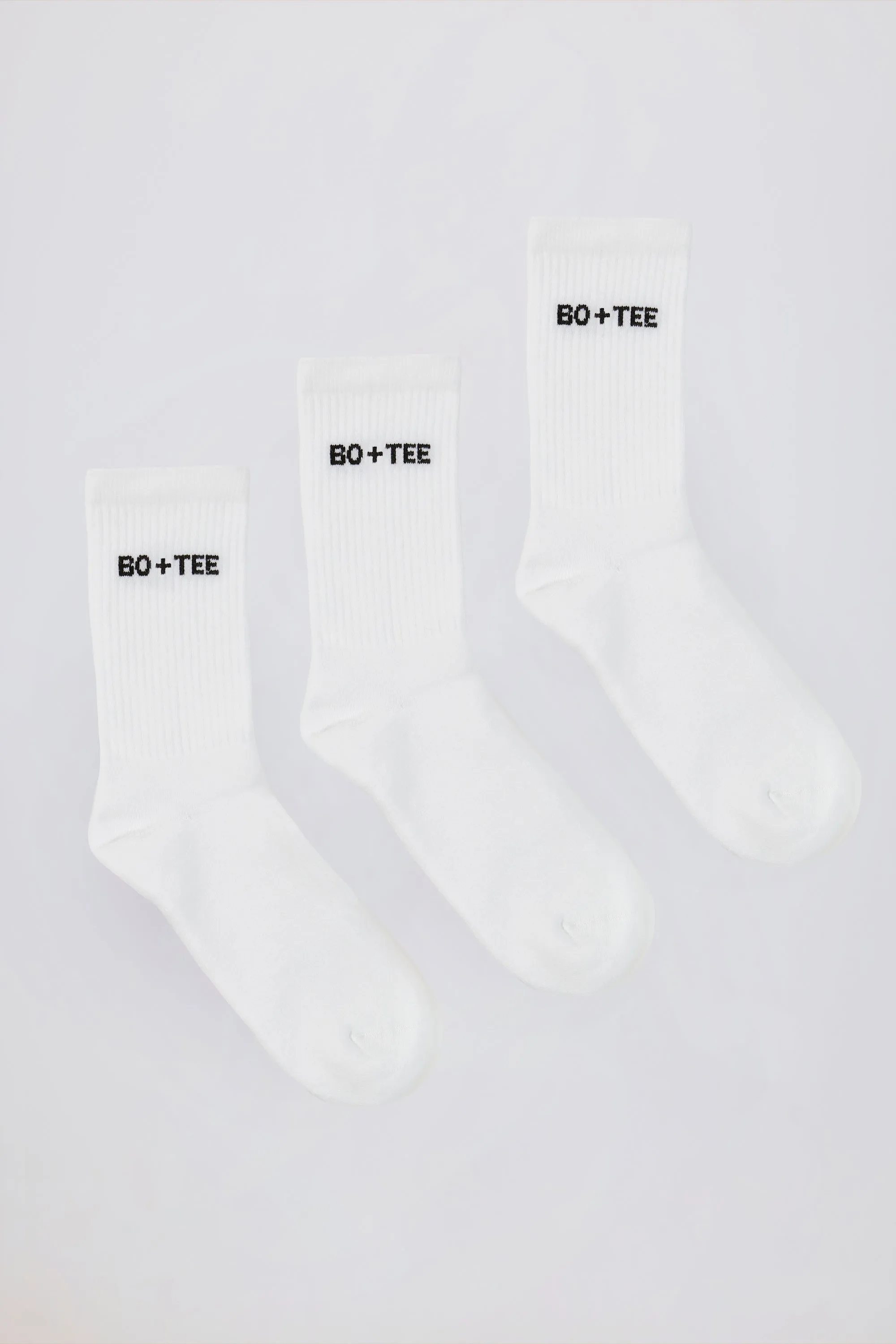 Ribbed Crew Sock Bundle in White sold by Bo + Tee
