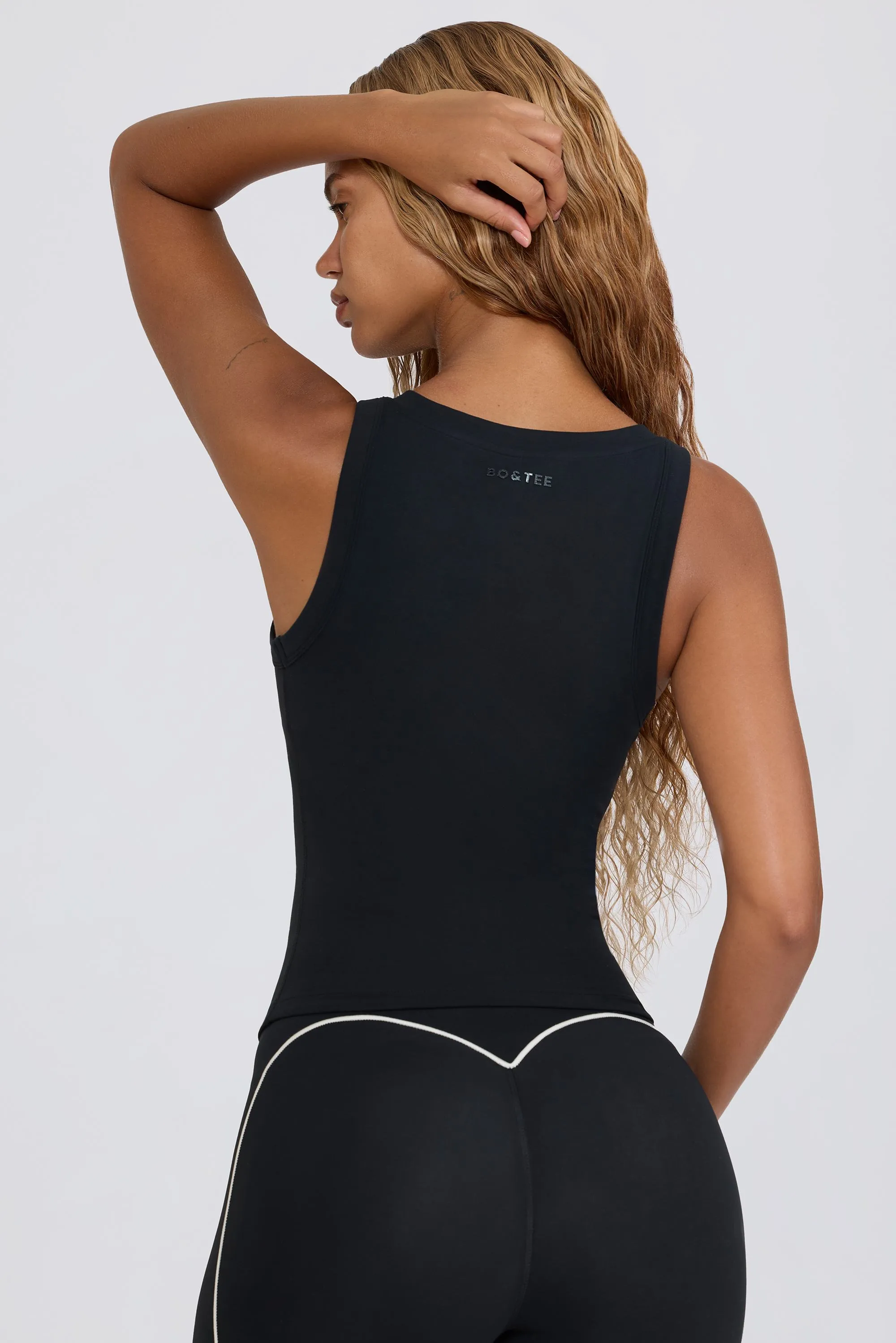 Soft Active V-Neck Tank Top in Black sold by Bo + Tee product image thumbnail 2