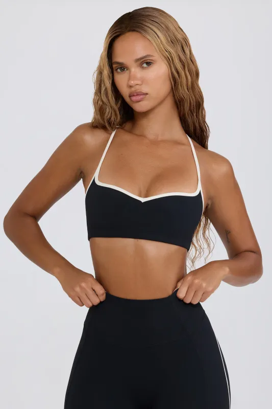 Soft Active Sweetheart-Neck Sports Bra in Black sold by Bo + Tee