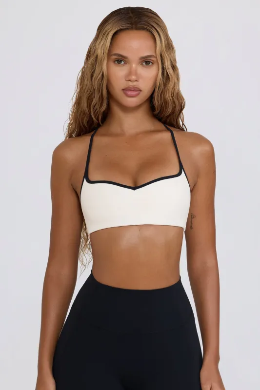Soft Active Sweetheart-Neck Sports Bra in White sold by Bo + Tee