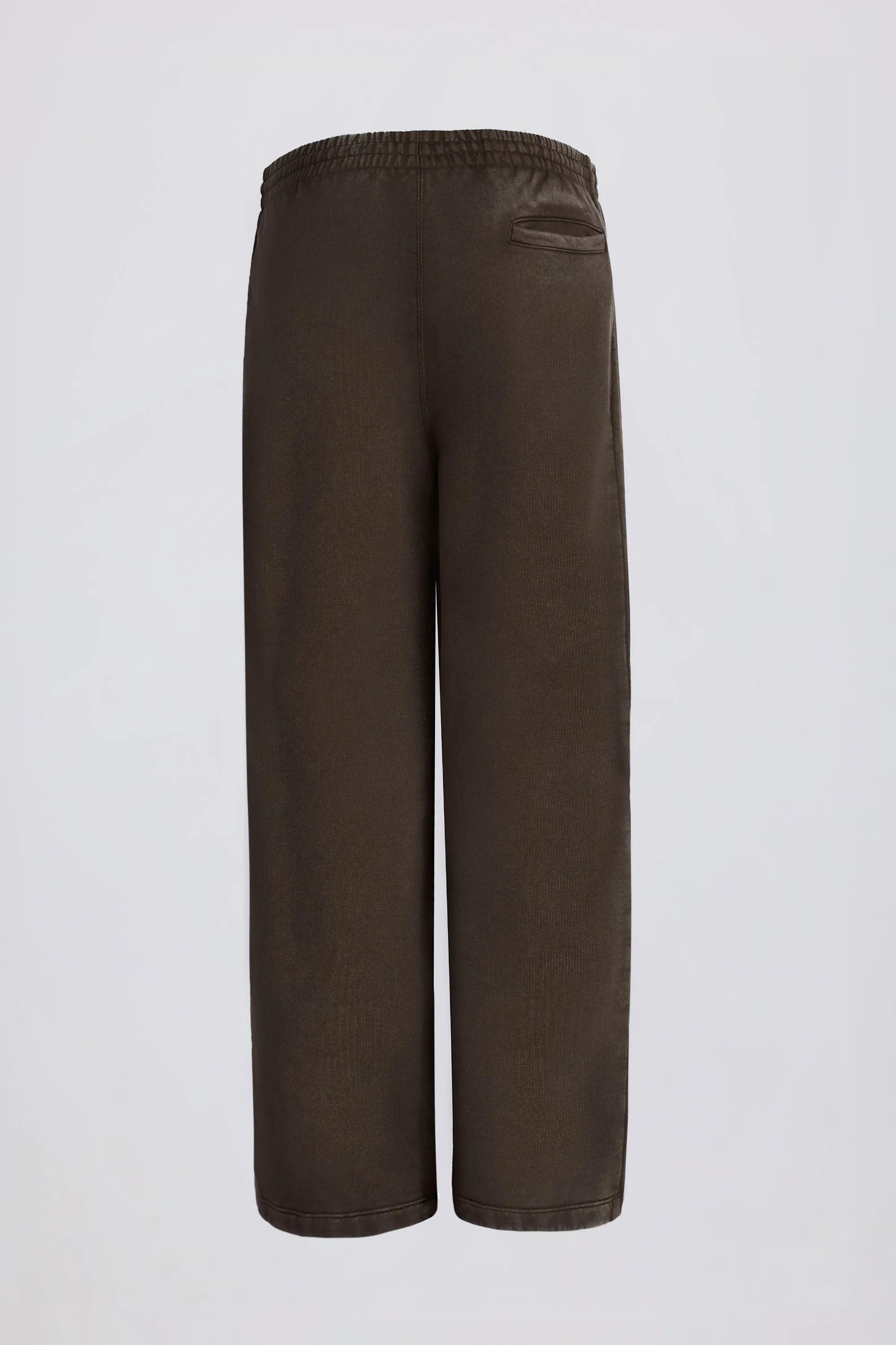 Soft Cotton Jersey Mid-Rise Wide-Leg Joggers in Brown sold by Bo + Tee product image thumbnail 4