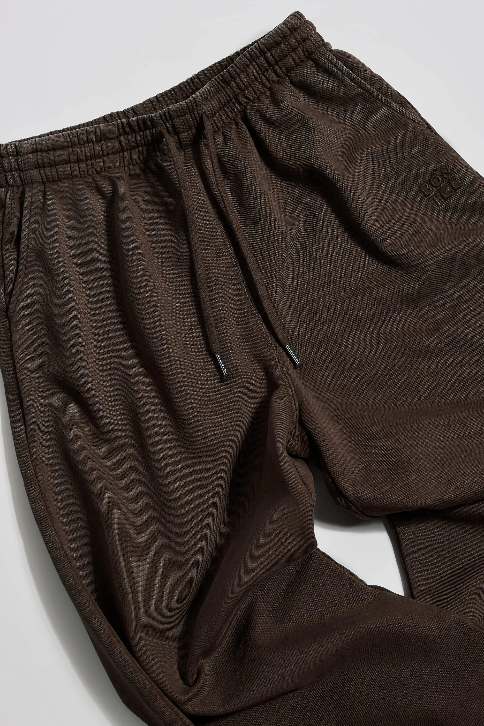 Soft Cotton Jersey Mid-Rise Wide-Leg Joggers in Brown sold by Bo + Tee product image thumbnail 5