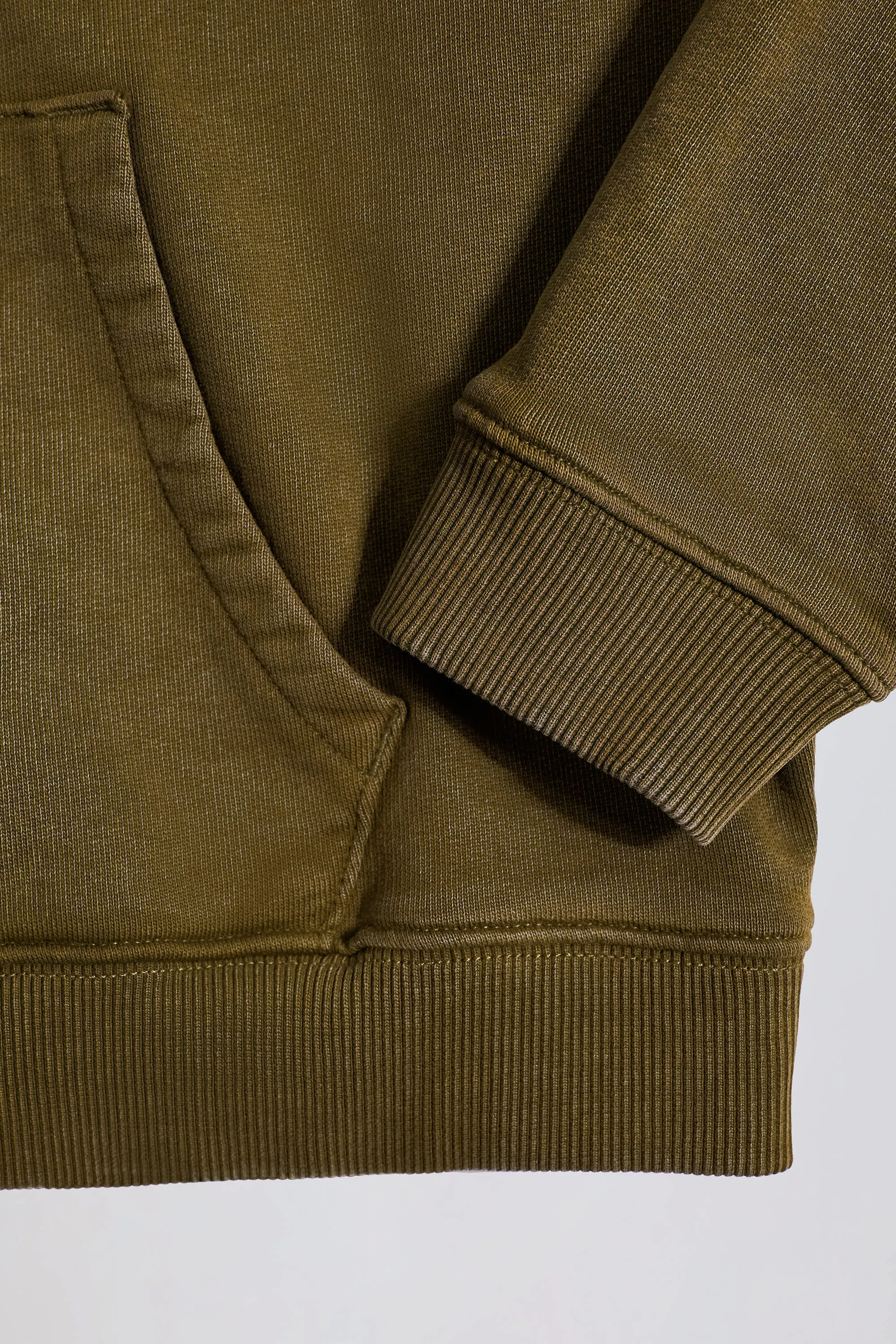 Soft Cotton Jersey Acid Wash Oversized Hoodie in Dark Green sold by Bo + Tee product image thumbnail 5