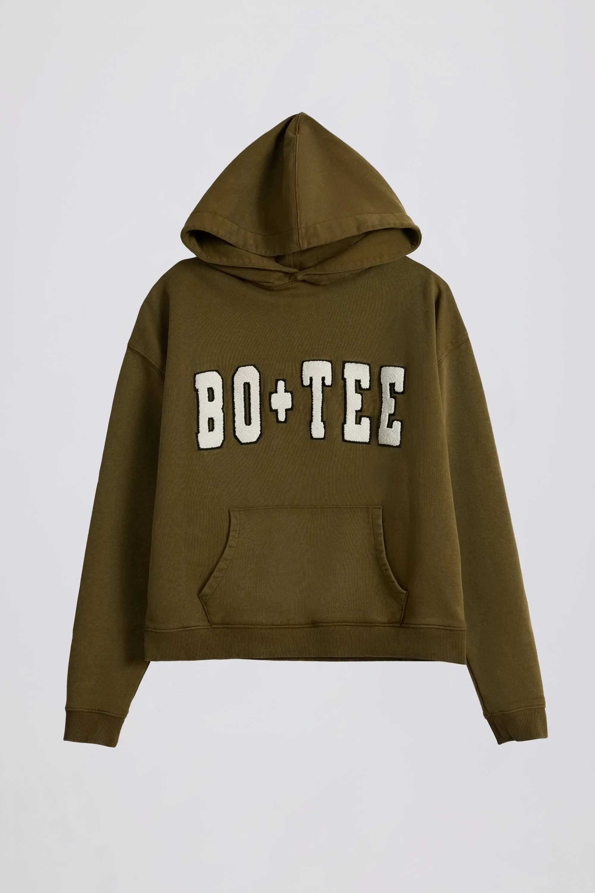 Soft Cotton Jersey Acid Wash Oversized Hoodie in Dark Green sold by Bo + Tee product image thumbnail 2