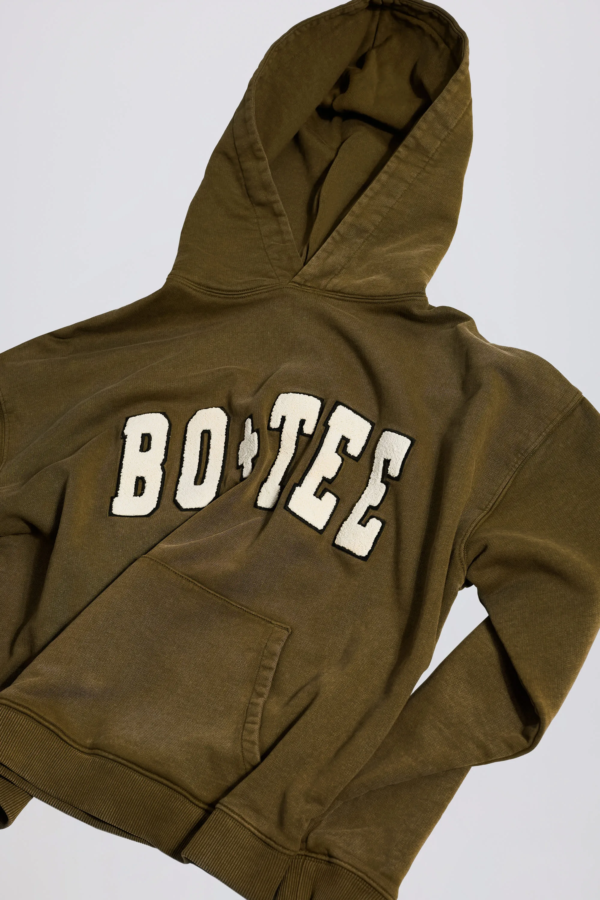 Soft Cotton Jersey Acid Wash Oversized Hoodie in Dark Green sold by Bo + Tee product image thumbnail 4