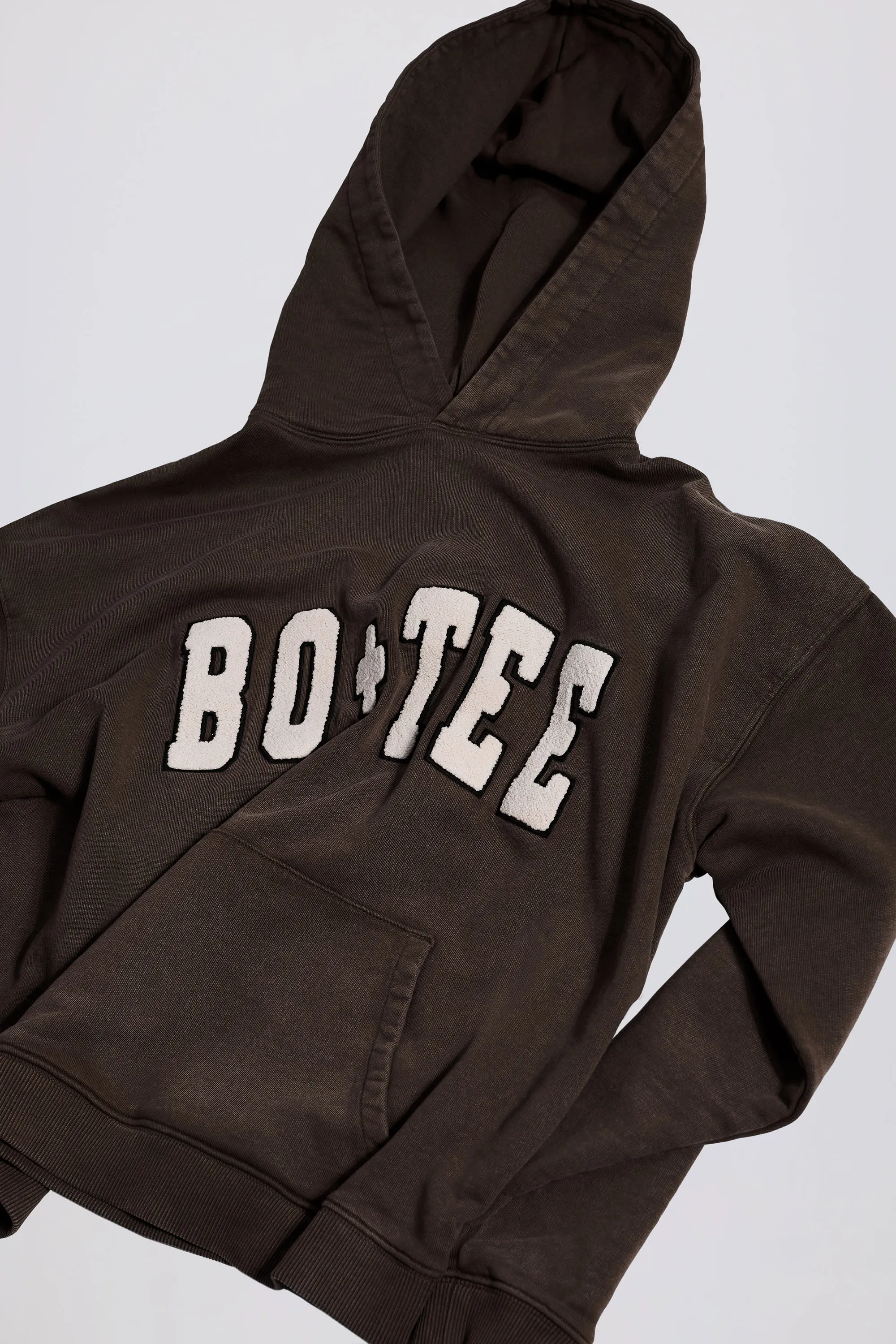Soft Cotton Jersey Acid Wash Oversized Hoodie in Brown sold by Bo + Tee product image thumbnail 4