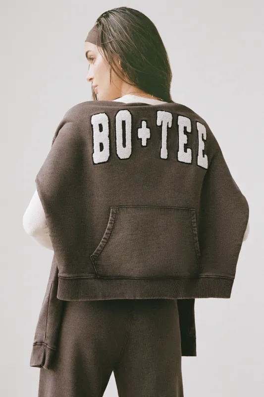 Soft Cotton Jersey Acid Wash Oversized Hoodie in Brown sold by Bo + Tee