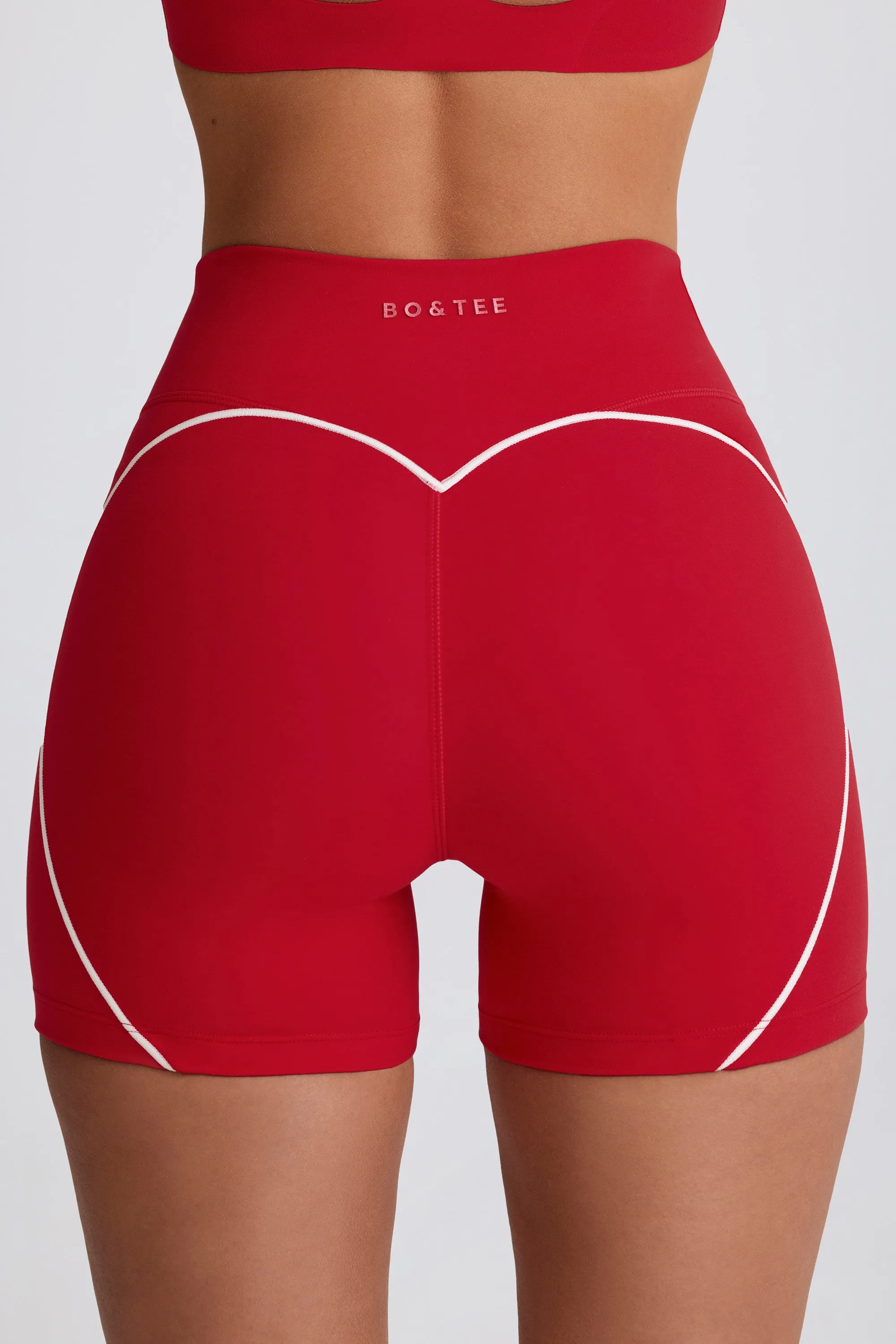 Soft Active Mini Shorts in Hot Red sold by Bo + Tee product image thumbnail 4