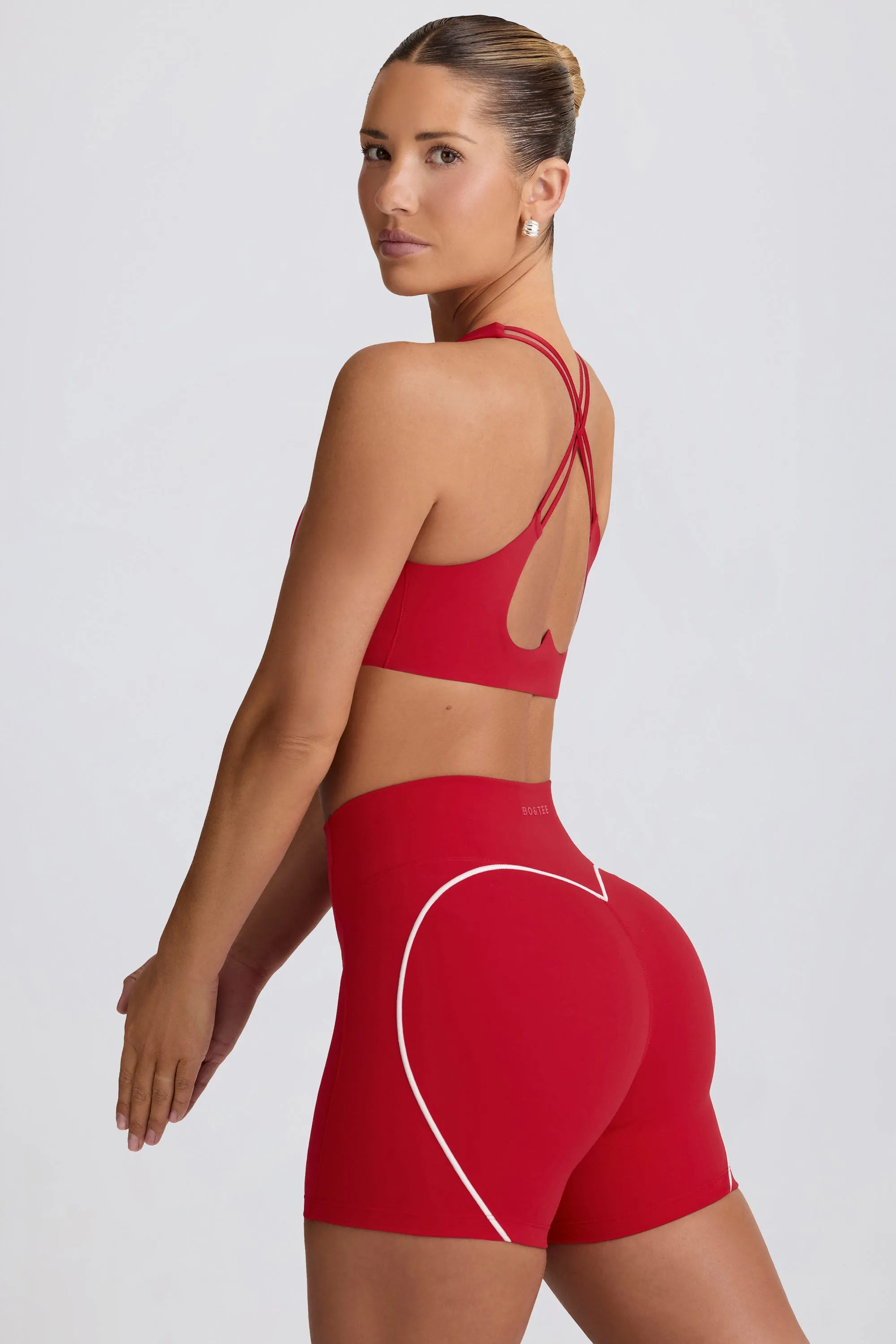 Soft Active Mini Shorts in Hot Red sold by Bo + Tee