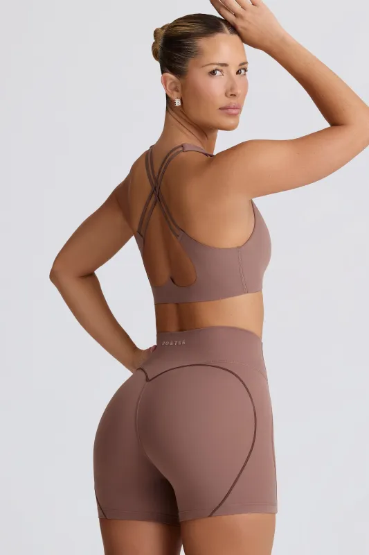 Soft Active Mini Shorts in Mocha sold by Bo + Tee