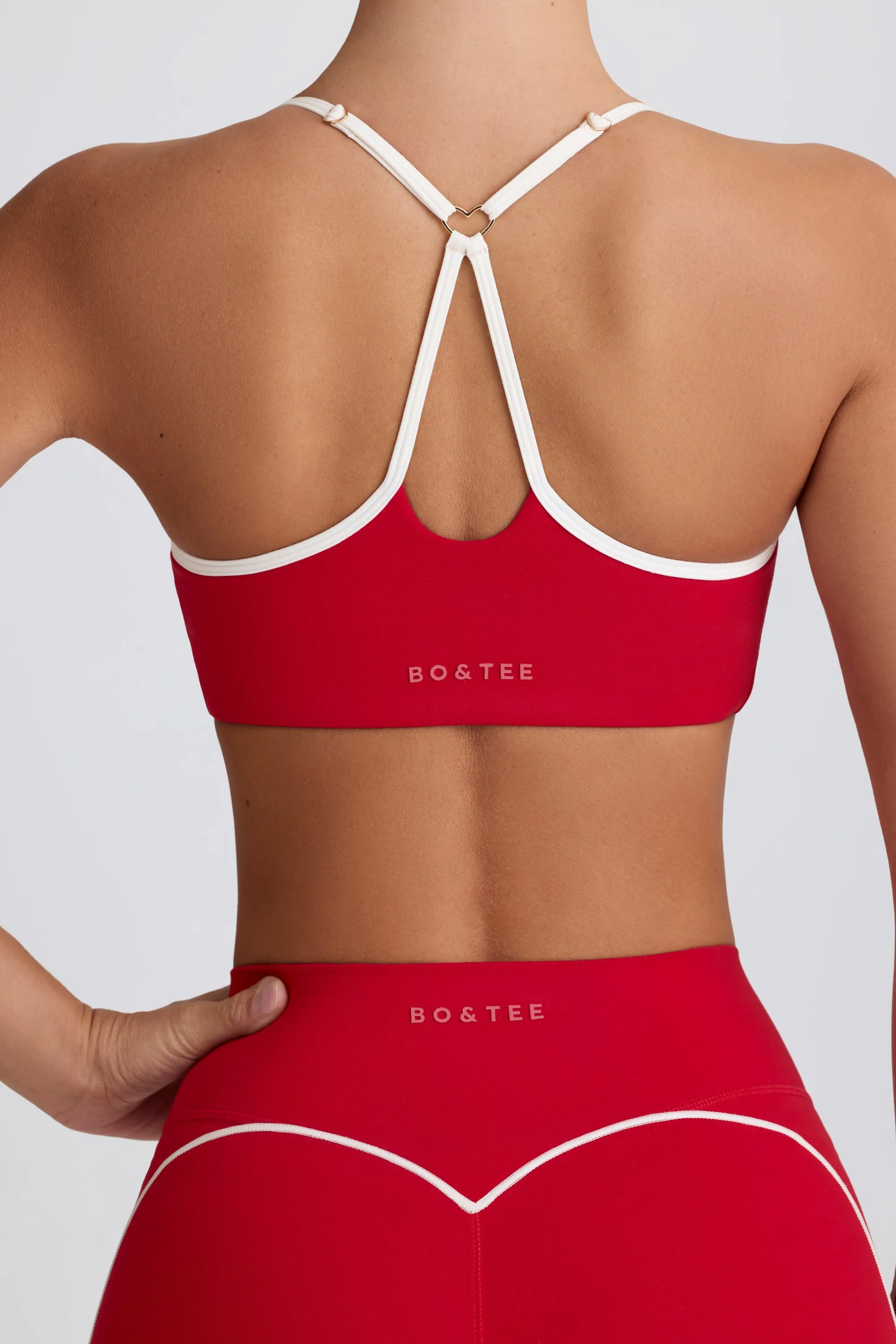 Soft Active Sweetheart-Neck Sports Bra in Hot Red sold by Bo + Tee product image thumbnail 5