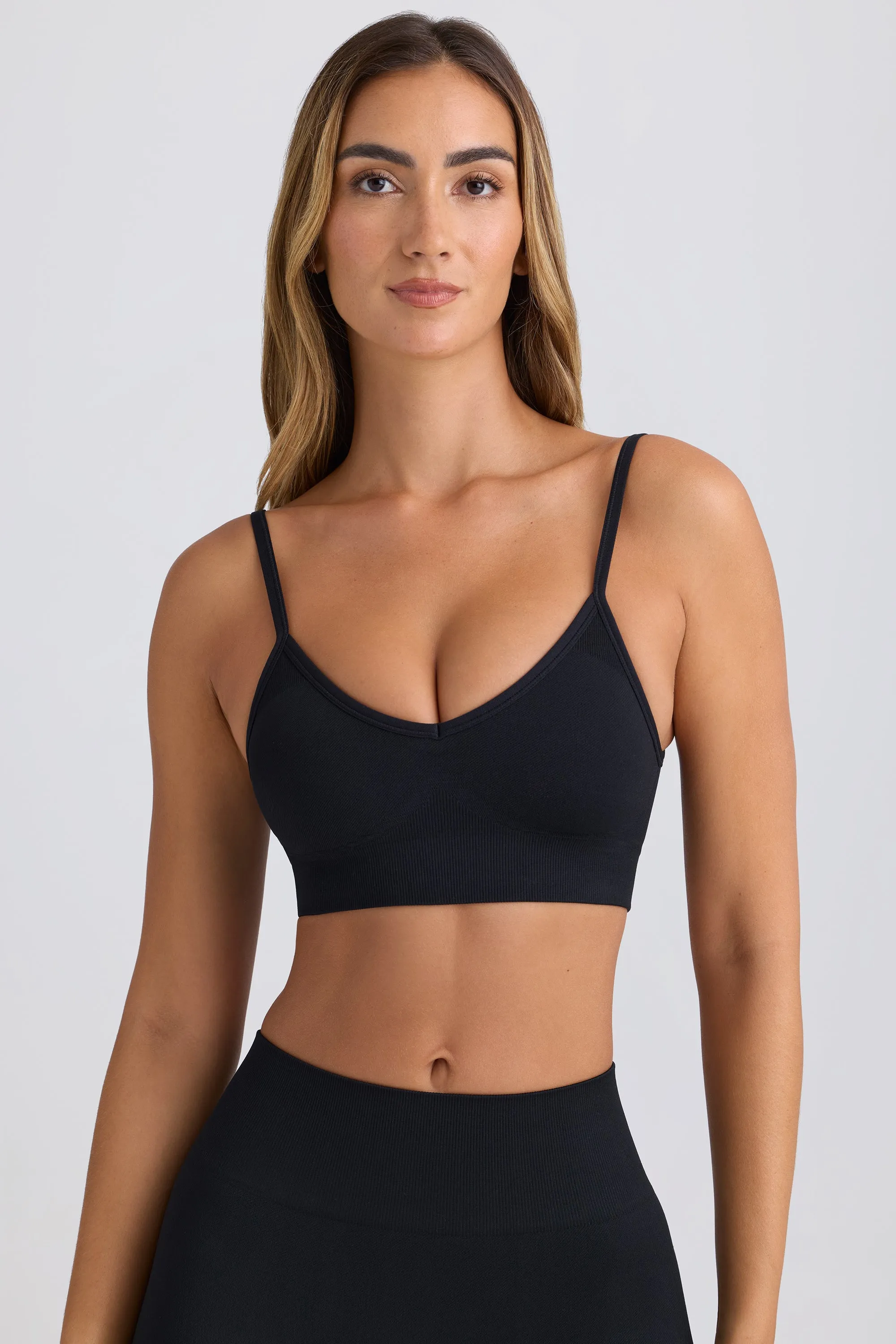 Super Sculpt Seamless Scoop-Back Sports Bra in Black sold by Bo + Tee product image thumbnail 5