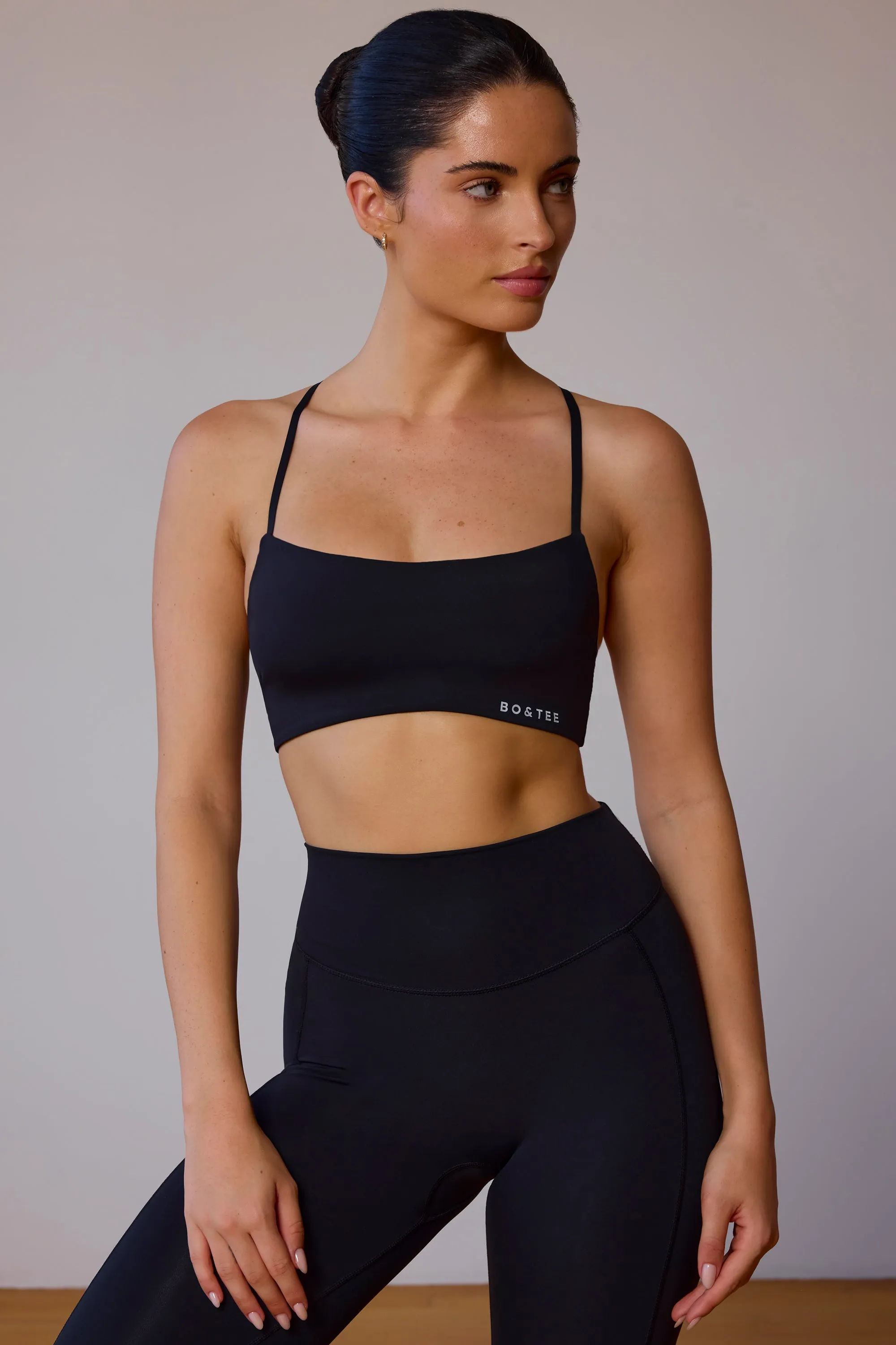 Cross-Back Sports Bra in Black sold by Bo + Tee product image thumbnail 3