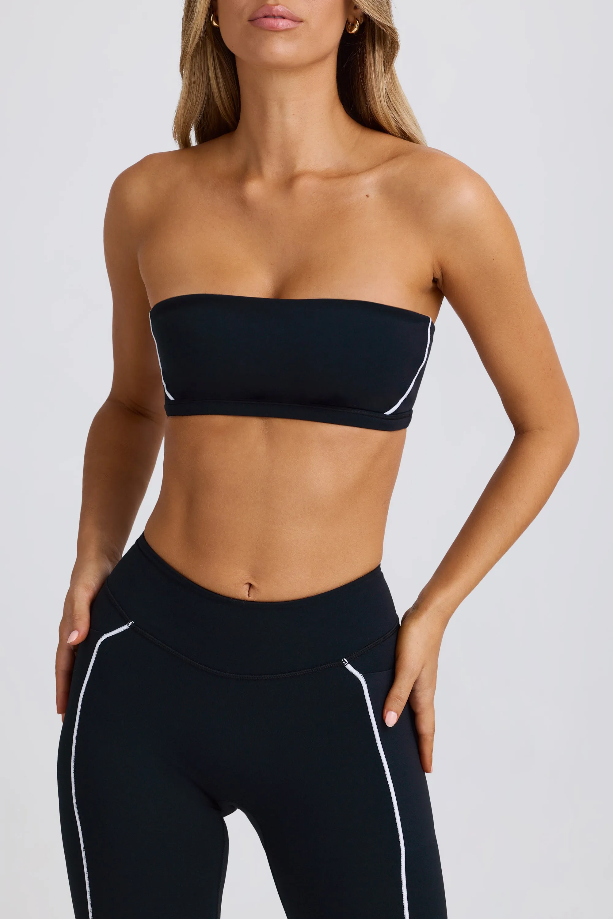 Soft Active Bandeau Sports Bra in Black sold by Bo + Tee product image thumbnail 4