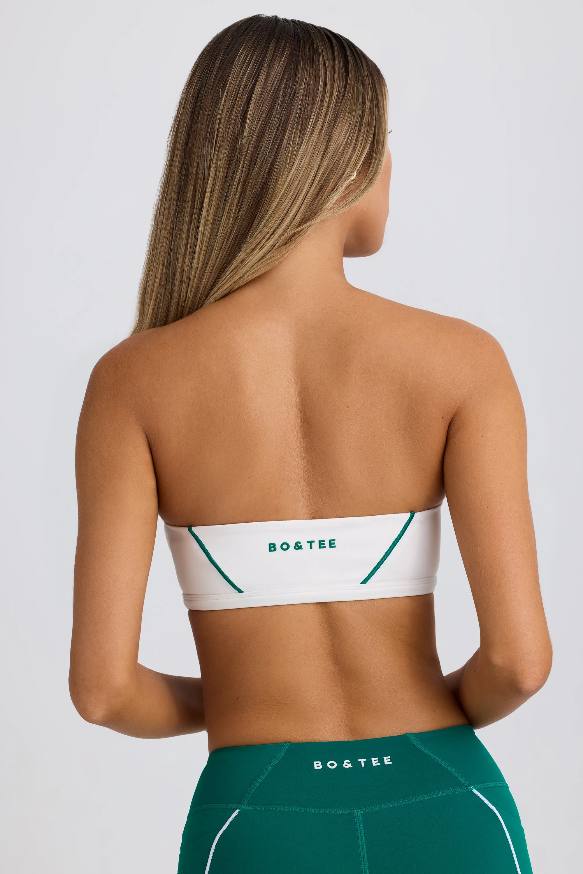 Soft Active Bandeau Sports Bra in White sold by Bo + Tee product image thumbnail 3