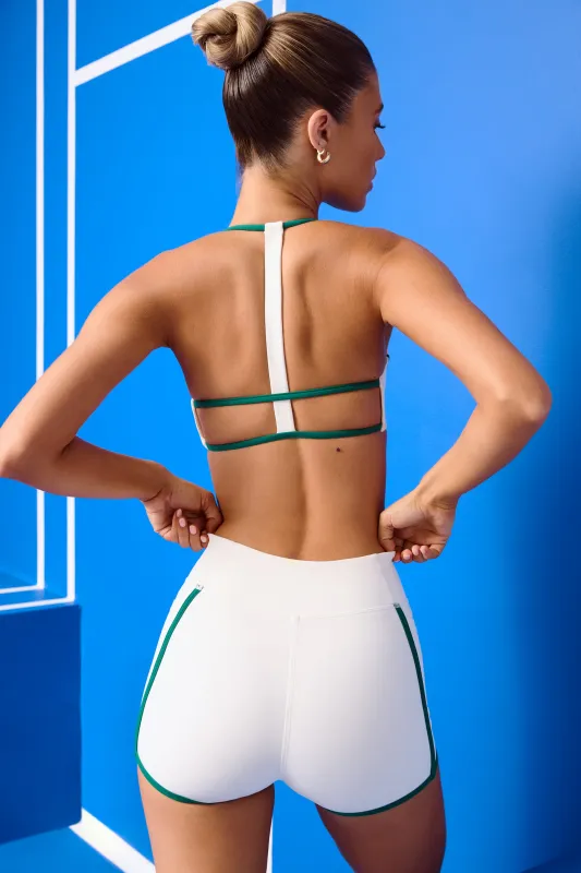 Soft Active Scoop-Neck Sports Bra in White sold by Bo + Tee