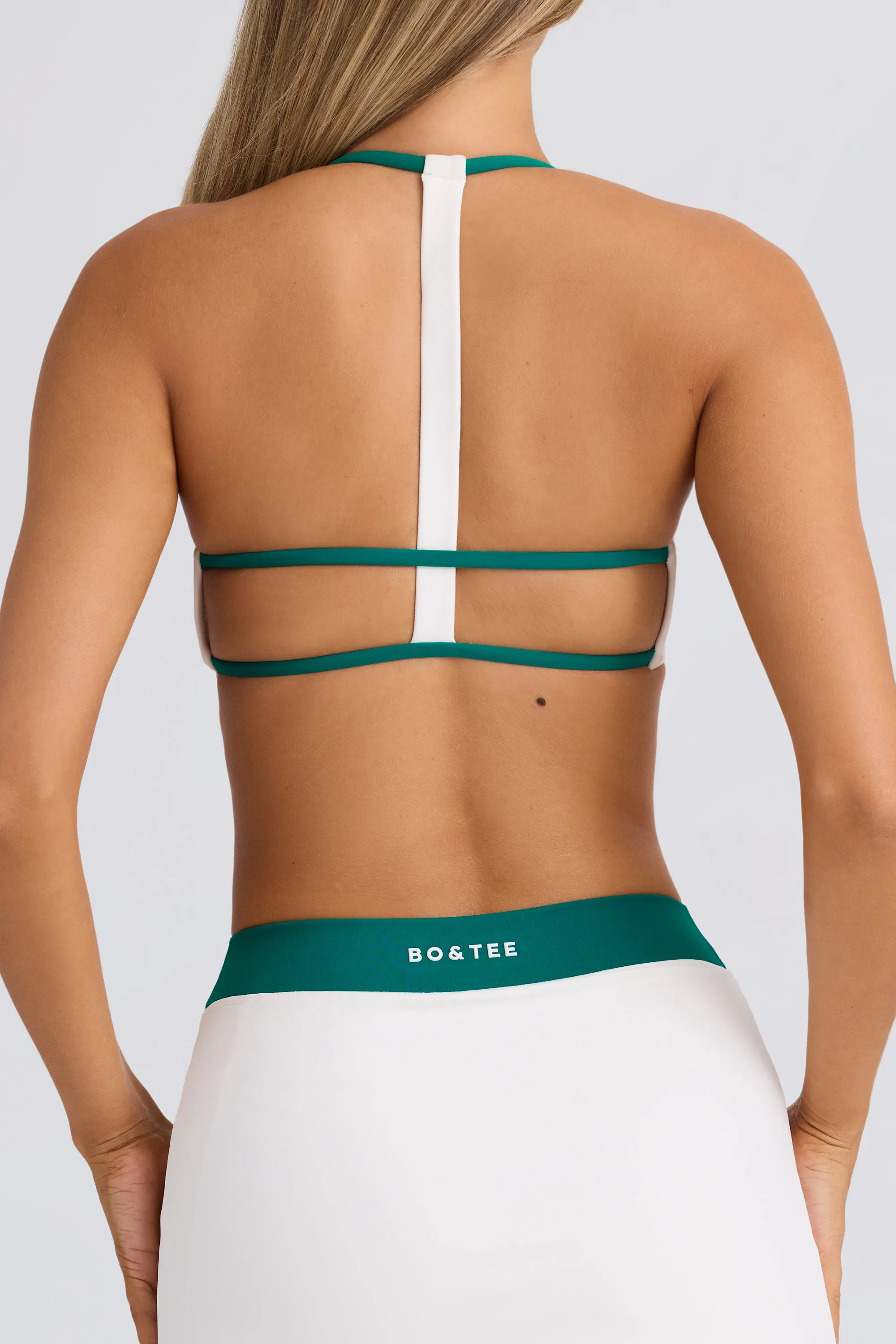 Soft Active Scoop-Neck Sports Bra in White sold by Bo + Tee product image thumbnail 4