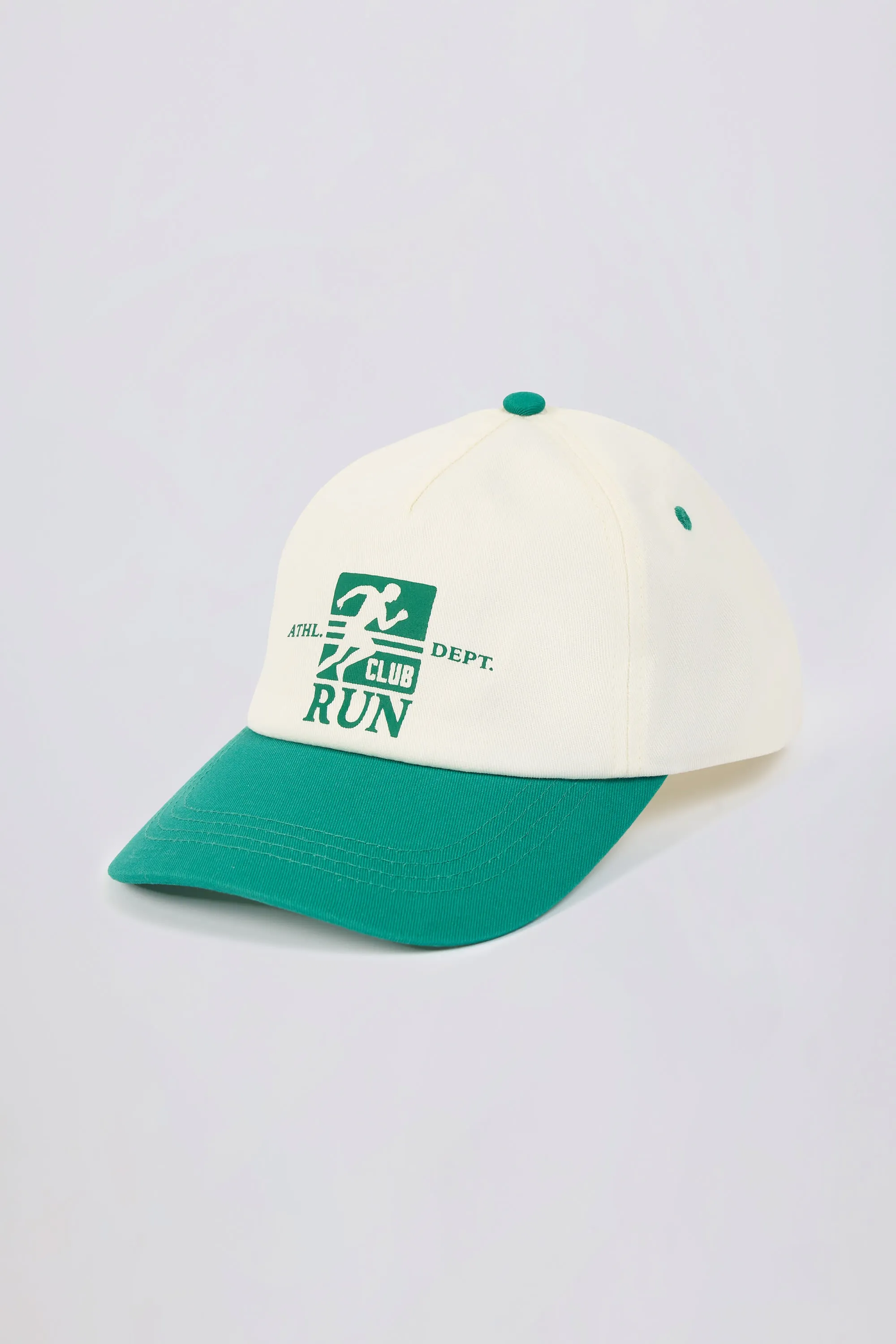 Baseball Cap in White Varsity Green sold by Bo + Tee