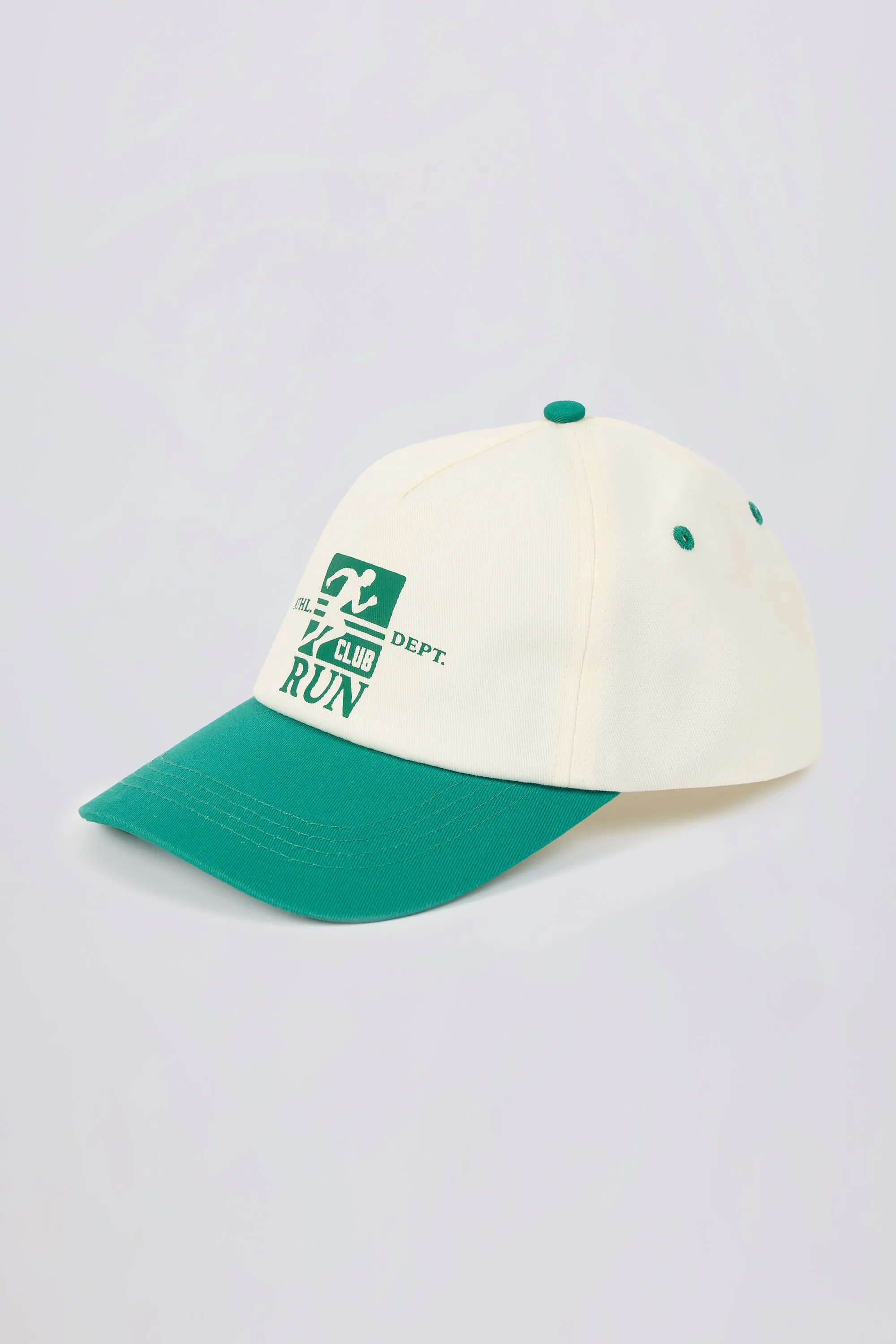 Baseball Cap in White Varsity Green sold by Bo + Tee product image thumbnail 4