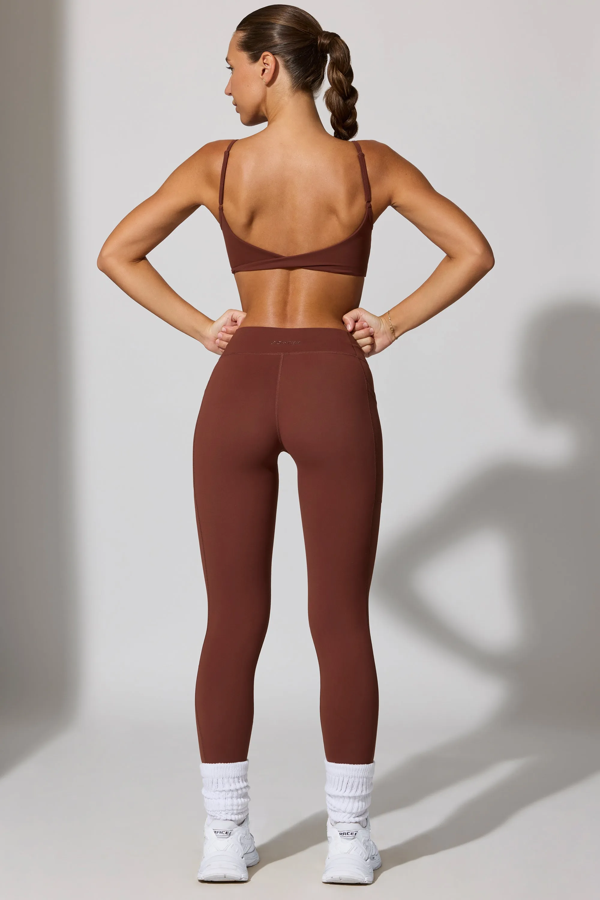 Full Length Leggings with Pockets in Brown sold by Bo + Tee product image thumbnail 3