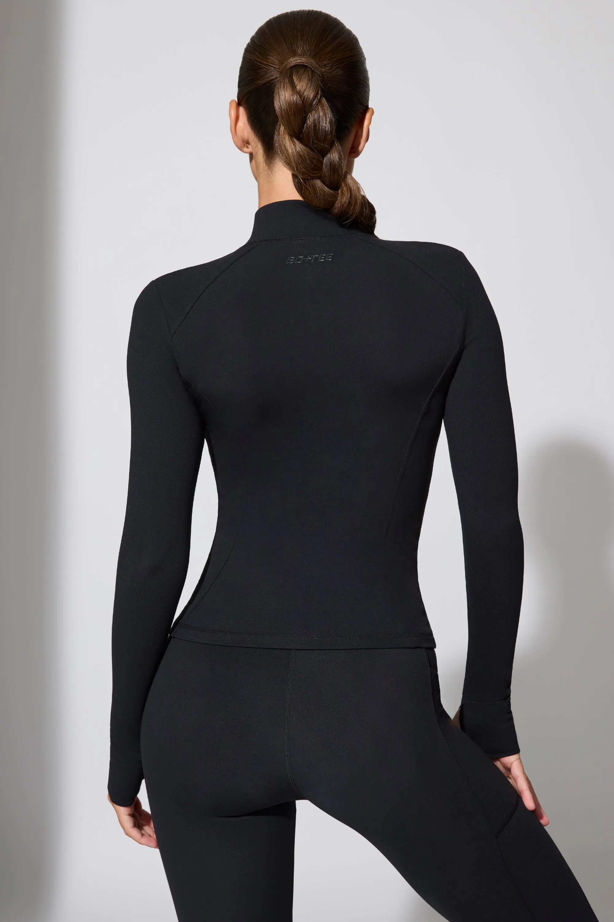 Long Sleeve Zip Up Jacket in Black sold by Bo + Tee product image thumbnail 3